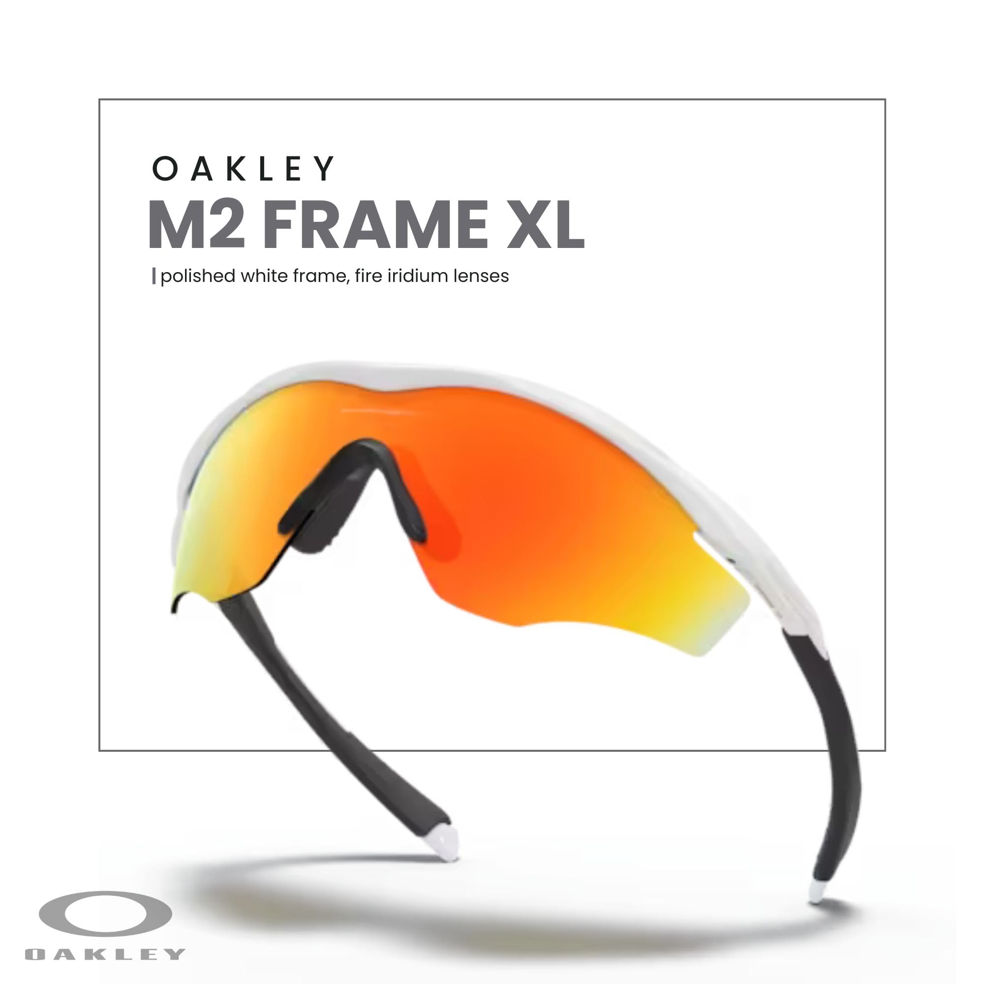 Oakley M2 Frame XL OO9343 Shield Sunglasses for Men + BUNDLE Leash +Designer iWear Care Kit