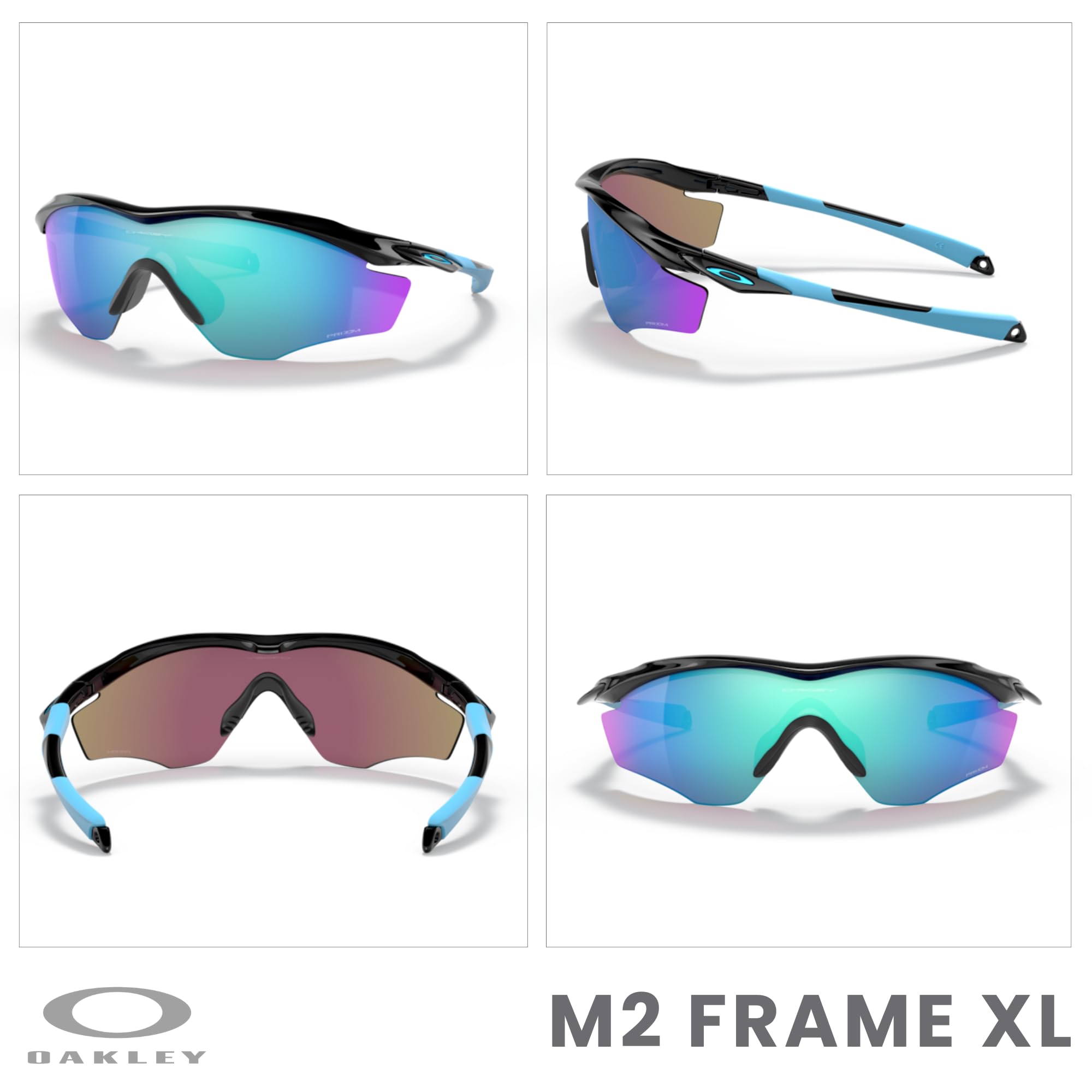 Oakley M2 Frame XL OO9343 Shield Sunglasses for Men + BUNDLE Leash +Designer iWear Care Kit