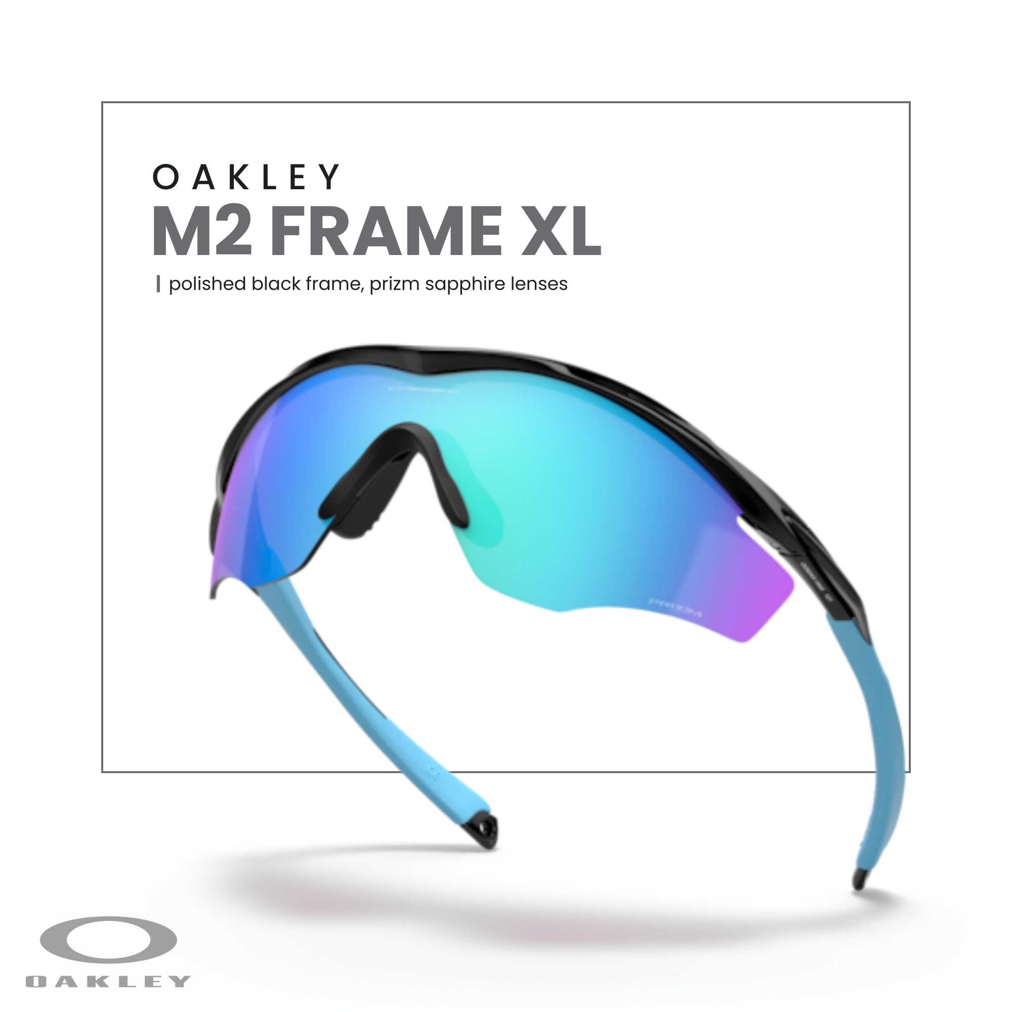 Oakley M2 Frame XL OO9343 Shield Sunglasses for Men + BUNDLE Leash +Designer iWear Care Kit