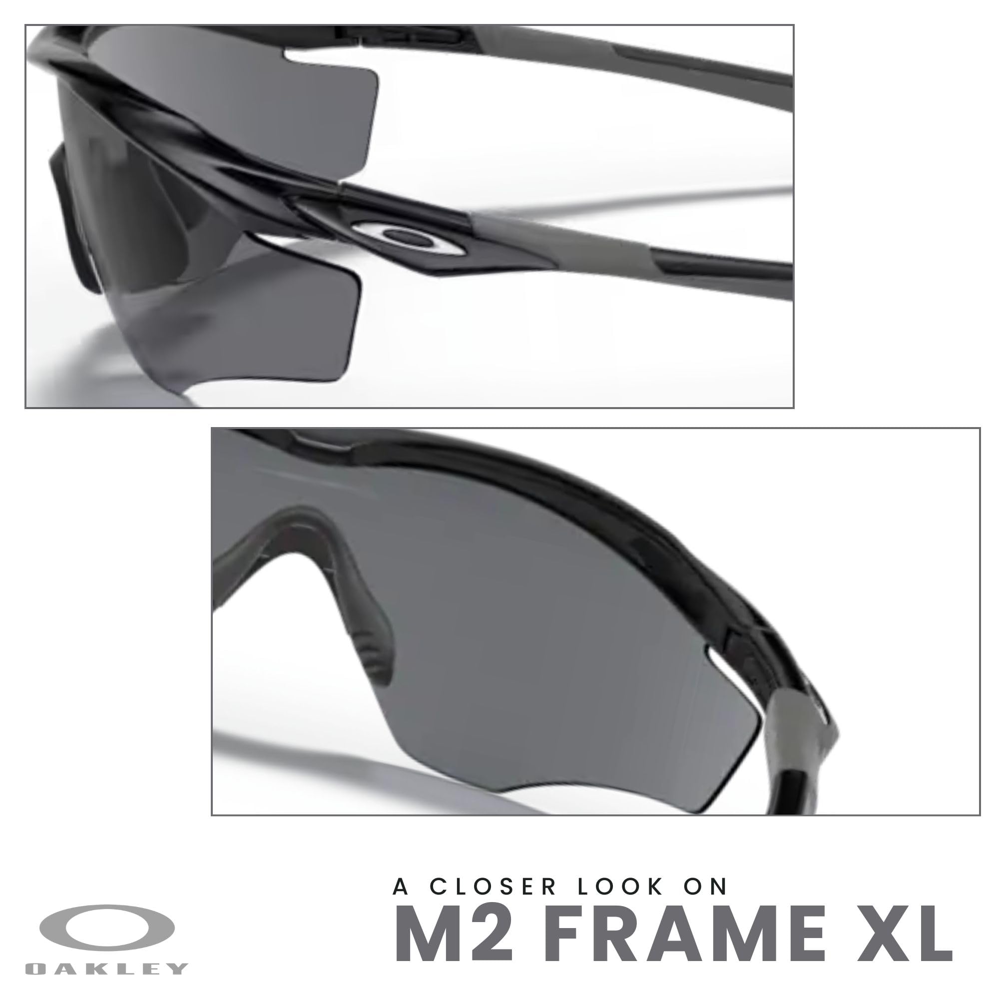 Oakley M2 Frame XL OO9343 Shield Sunglasses for Men + BUNDLE Leash +Designer iWear Care Kit