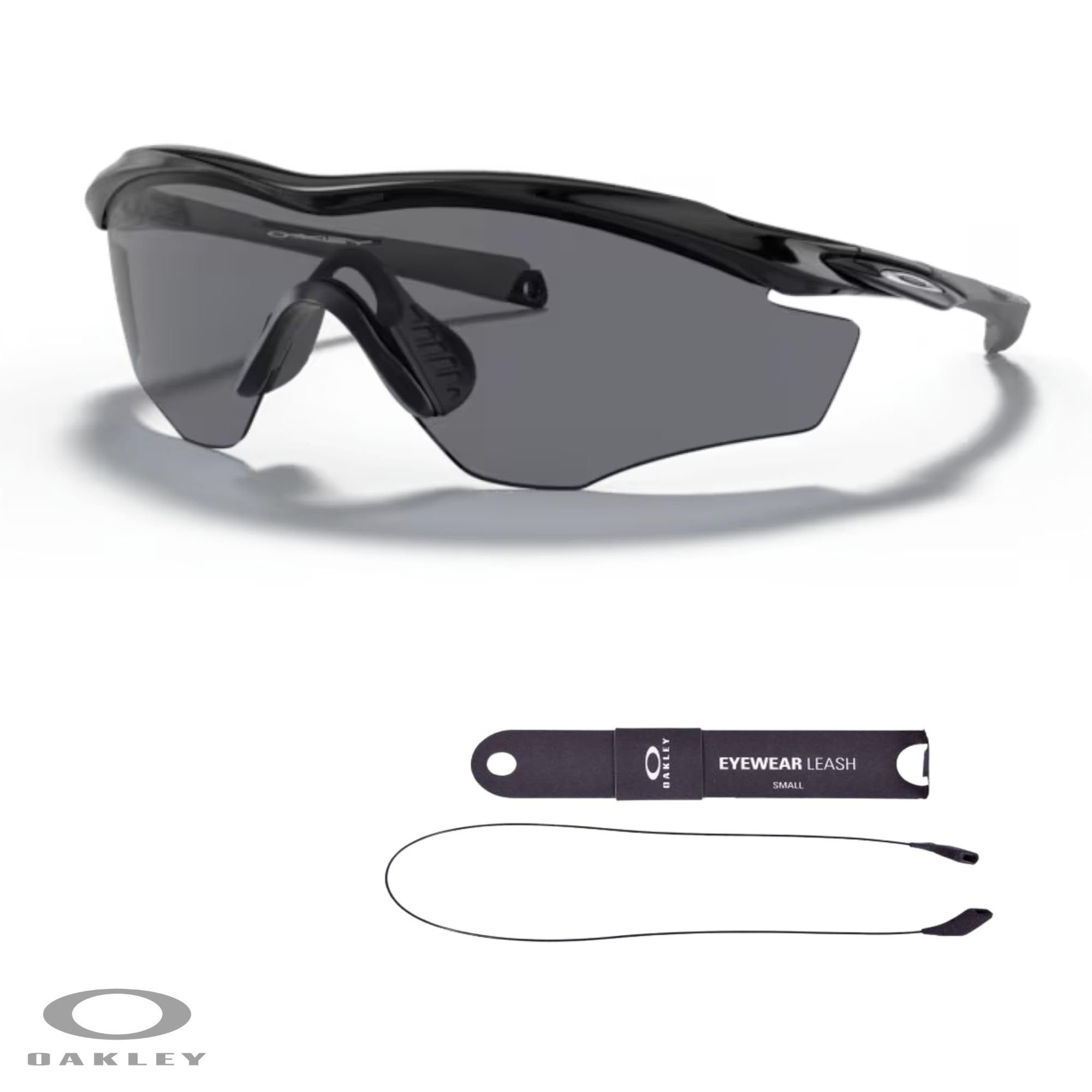 Oakley M2 Frame XL OO9343 Shield Sunglasses for Men + BUNDLE Leash +Designer iWear Care Kit