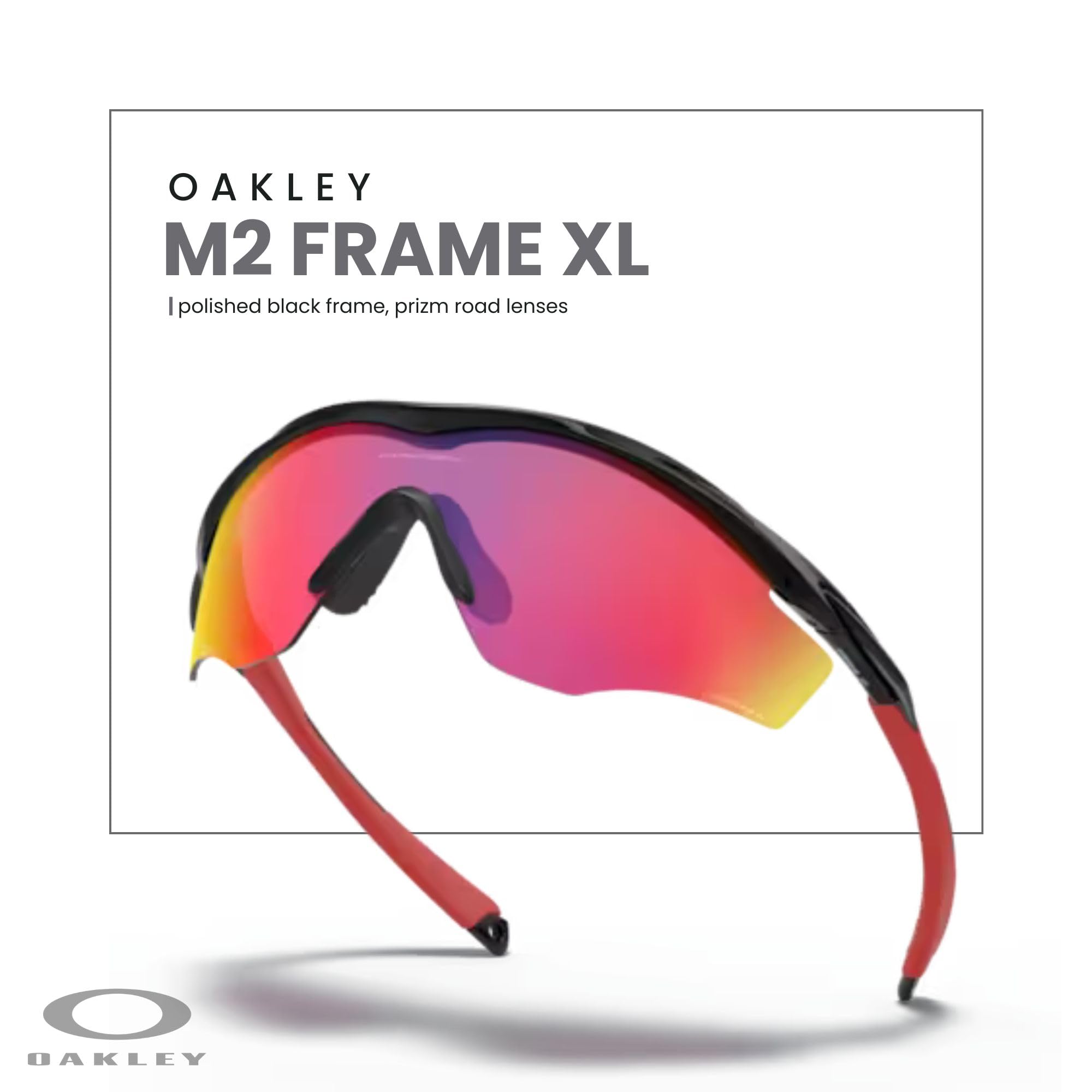 Oakley M2 Frame XL OO9343 Shield Sunglasses for Men + BUNDLE Leash +Designer iWear Care Kit