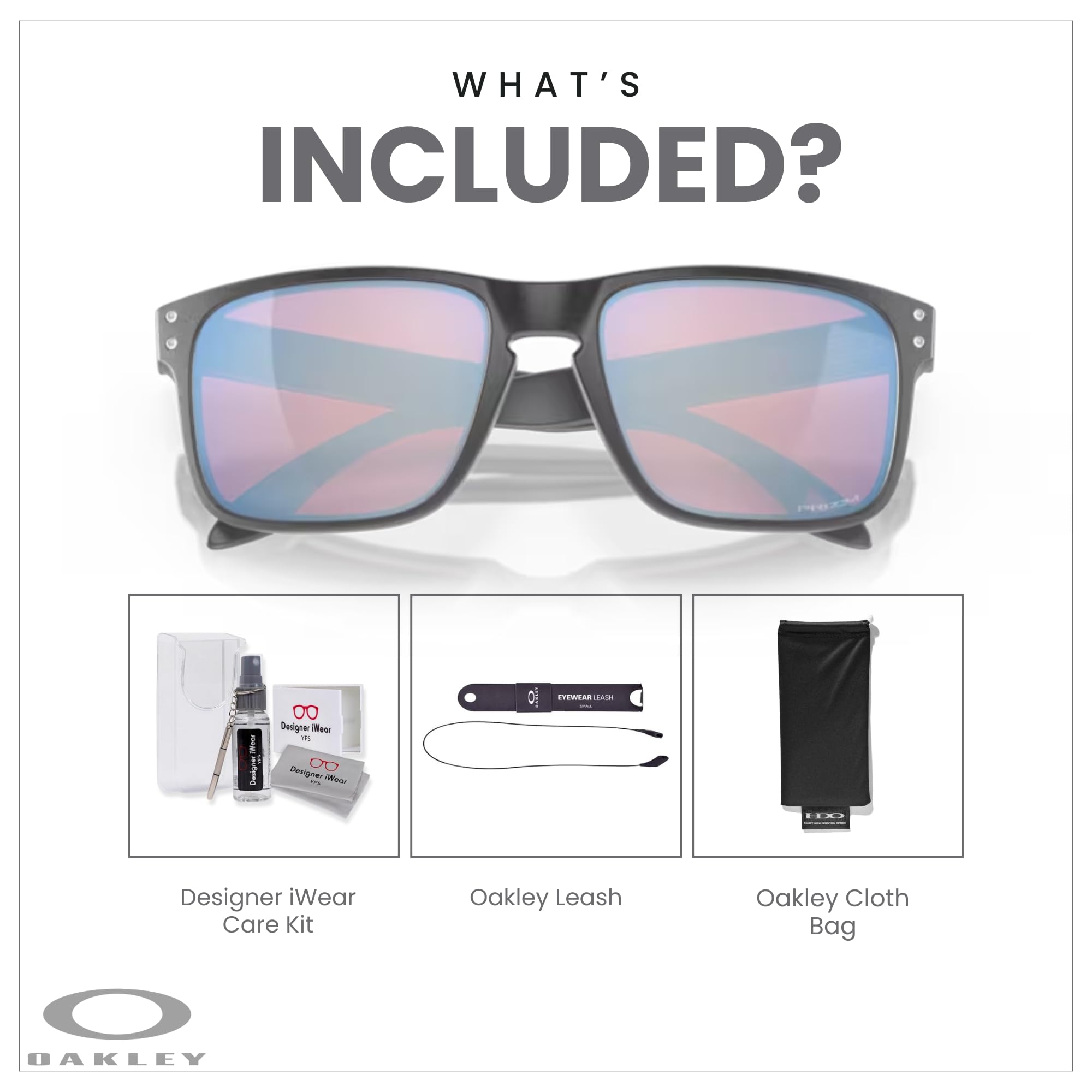 Oakley Square Wire OO4075 Rectangular Sunglasses For Men + BUNDLE Leash + Designer iWear Care Kit