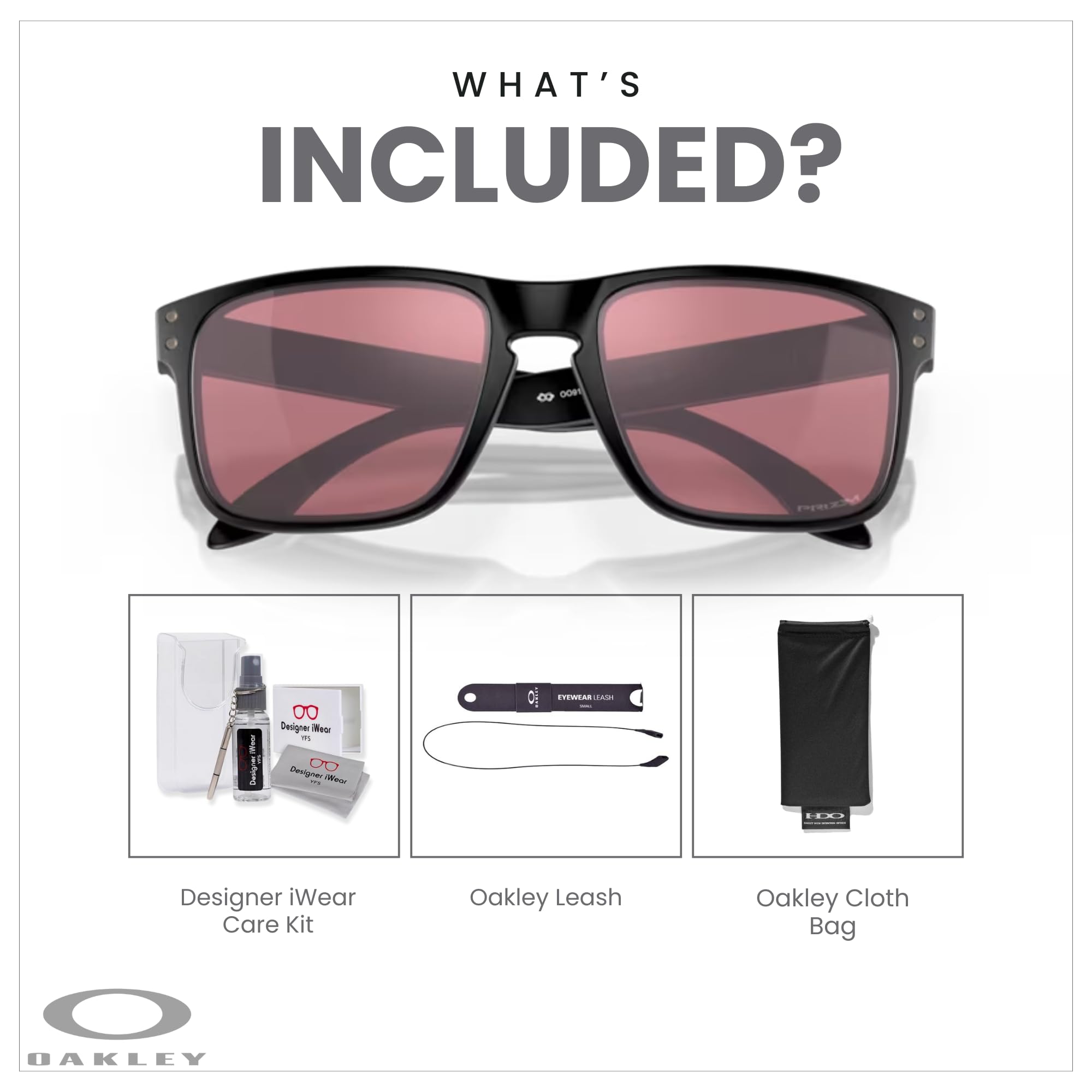 Oakley Square Wire OO4075 Rectangular Sunglasses For Men + BUNDLE Leash + Designer iWear Care Kit