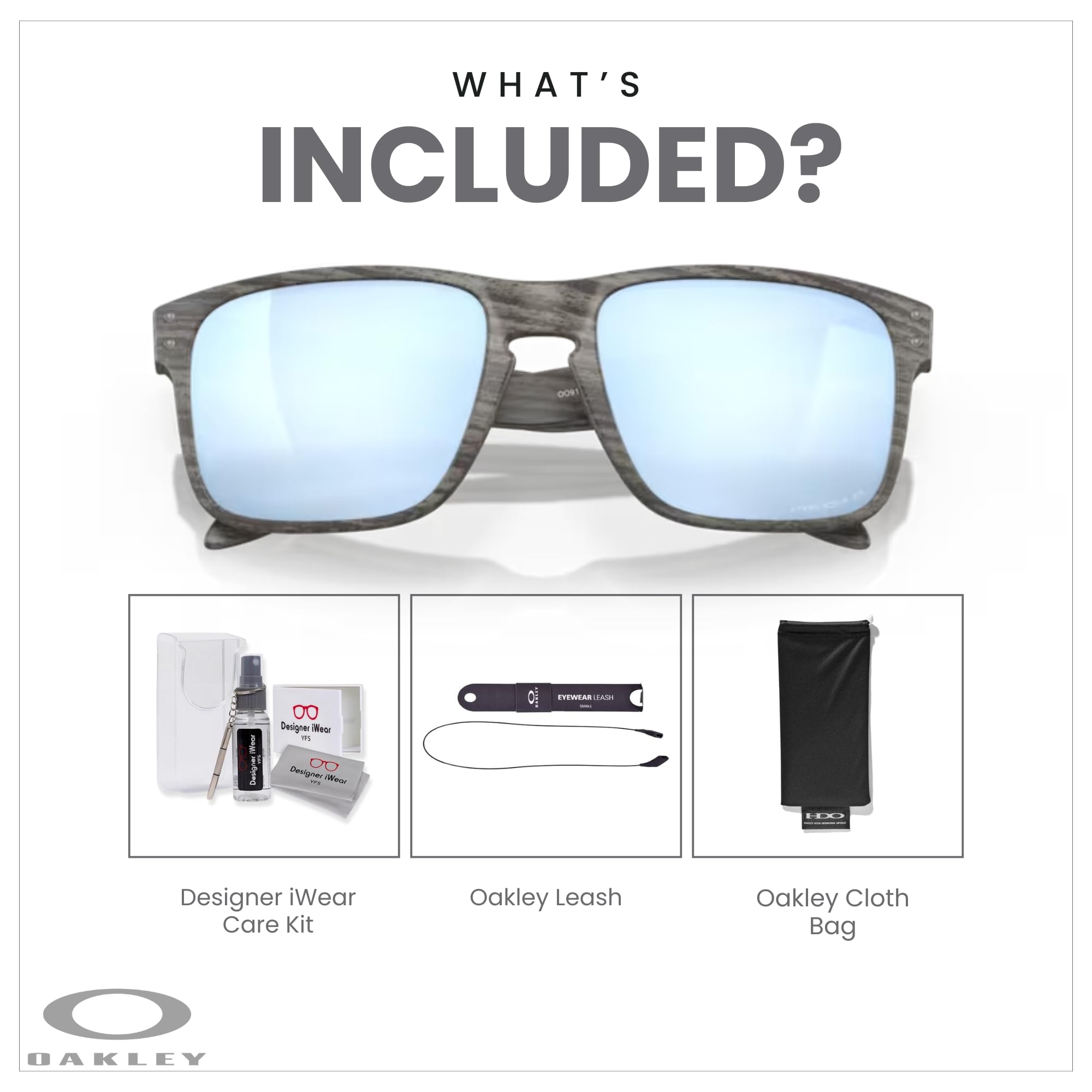 Oakley Square Wire OO4075 Rectangular Sunglasses For Men + BUNDLE Leash + Designer iWear Care Kit