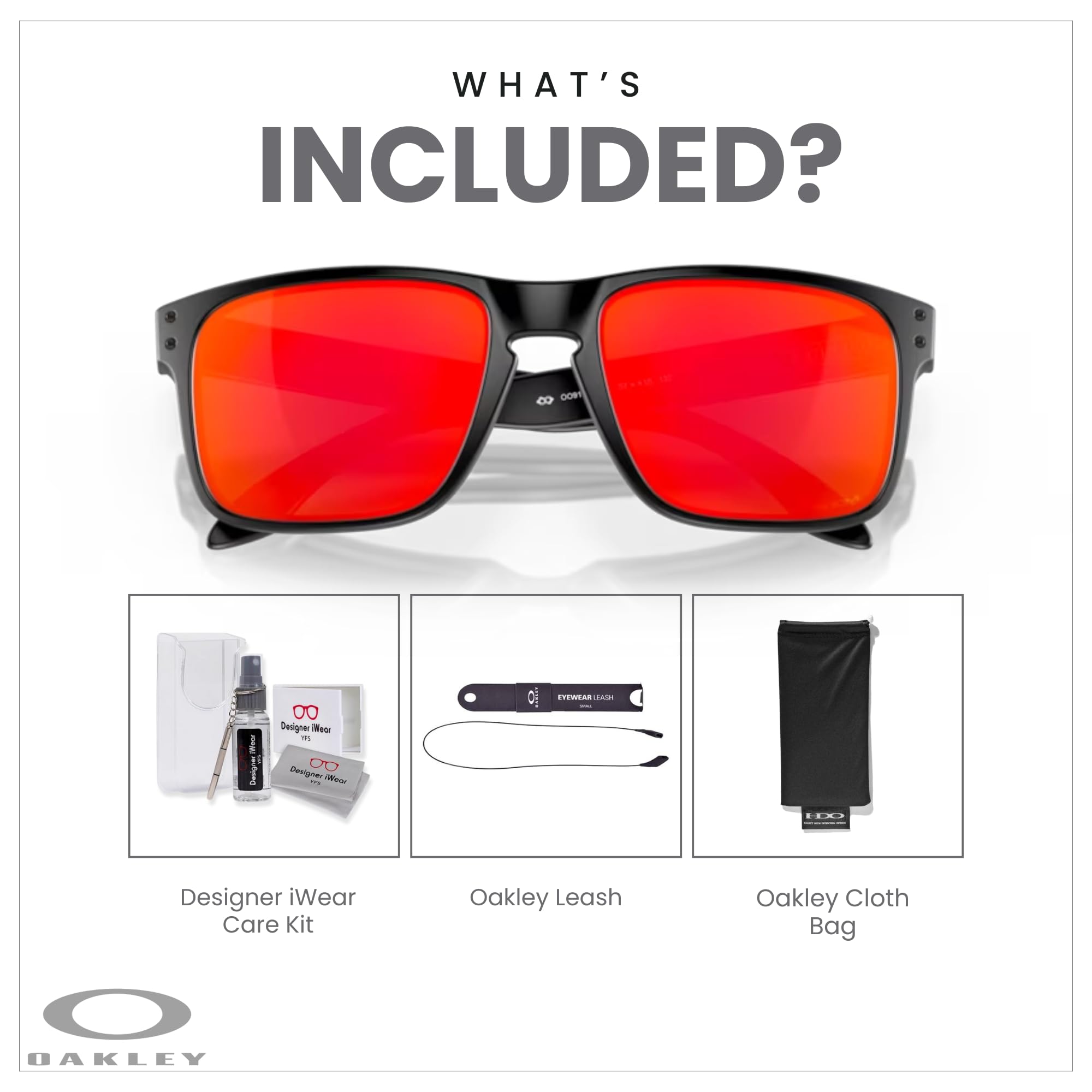 Oakley Square Wire OO4075 Rectangular Sunglasses For Men + BUNDLE Leash + Designer iWear Care Kit