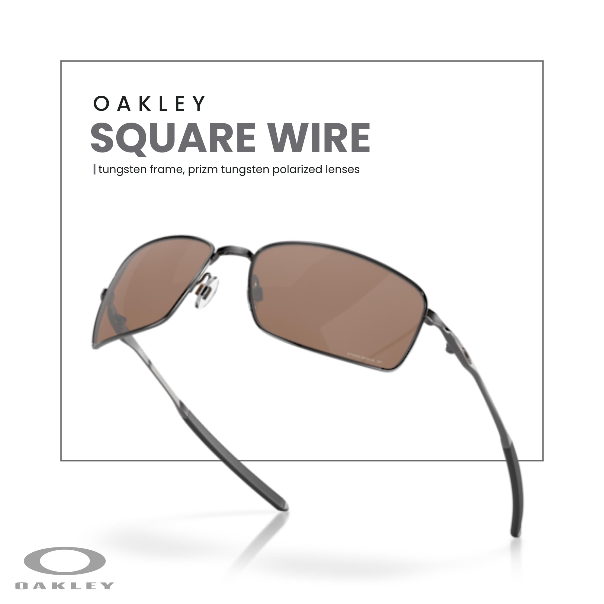 Oakley Square Wire OO4075 Rectangular Sunglasses For Men + BUNDLE Leash + Designer iWear Care Kit