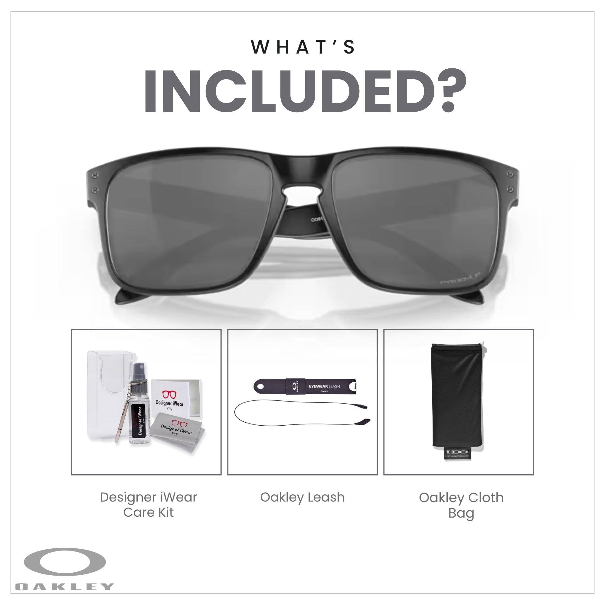 Oakley Square Wire OO4075 Rectangular Sunglasses For Men + BUNDLE Leash + Designer iWear Care Kit