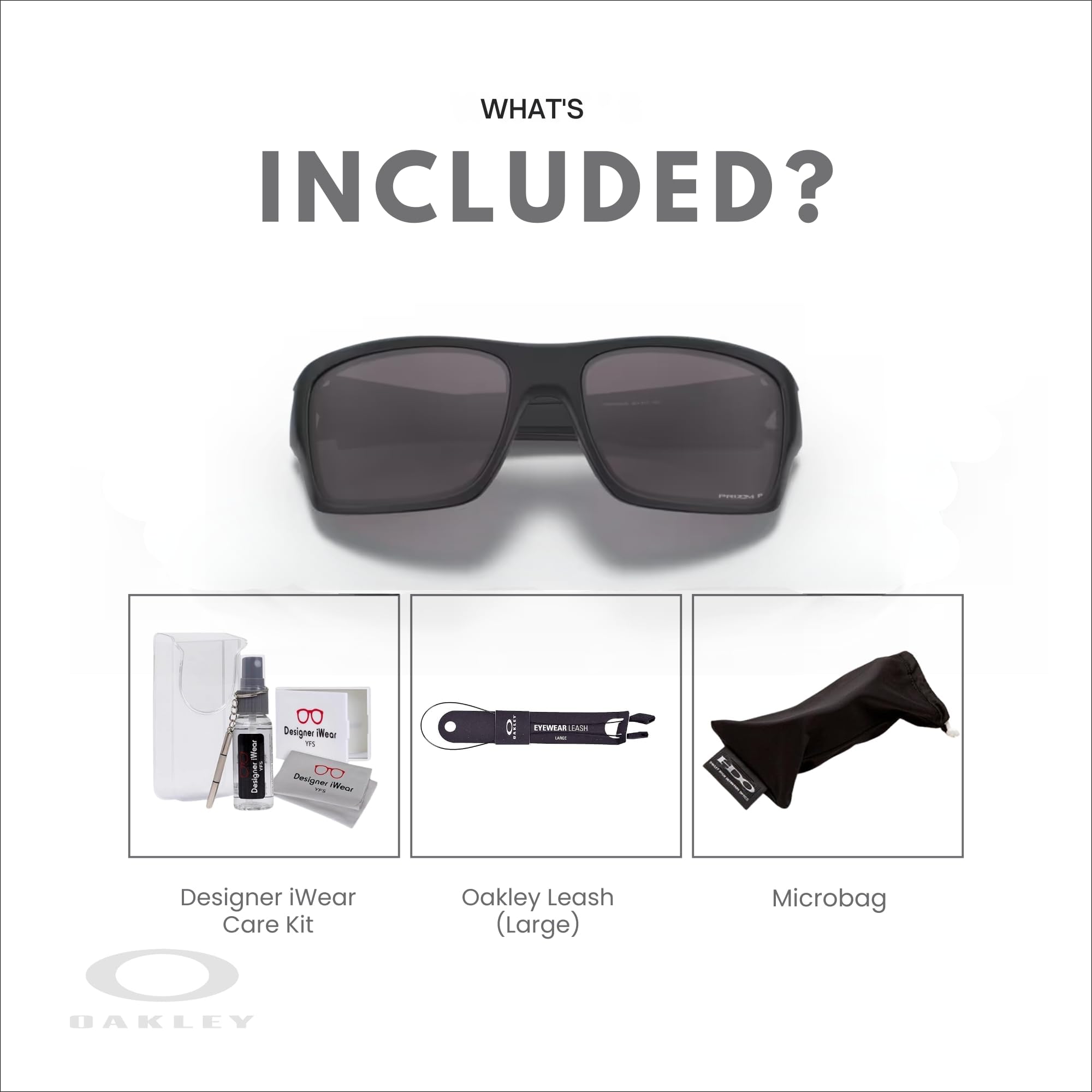 Oakley Turbine OO9263 Rectangular Sunglasses For Men+ BUNDLE Leash + BUNDLE with Designer iWear Eyewear Kit