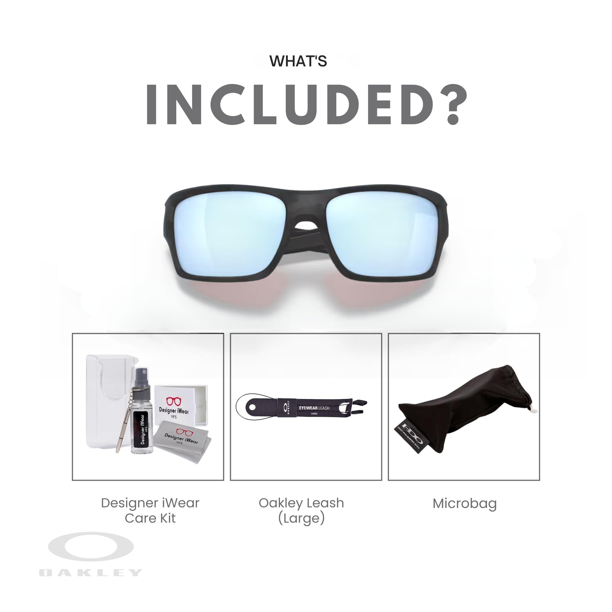 Oakley Turbine OO9263 Rectangular Sunglasses For Men+ BUNDLE Leash + BUNDLE with Designer iWear Eyewear Kit