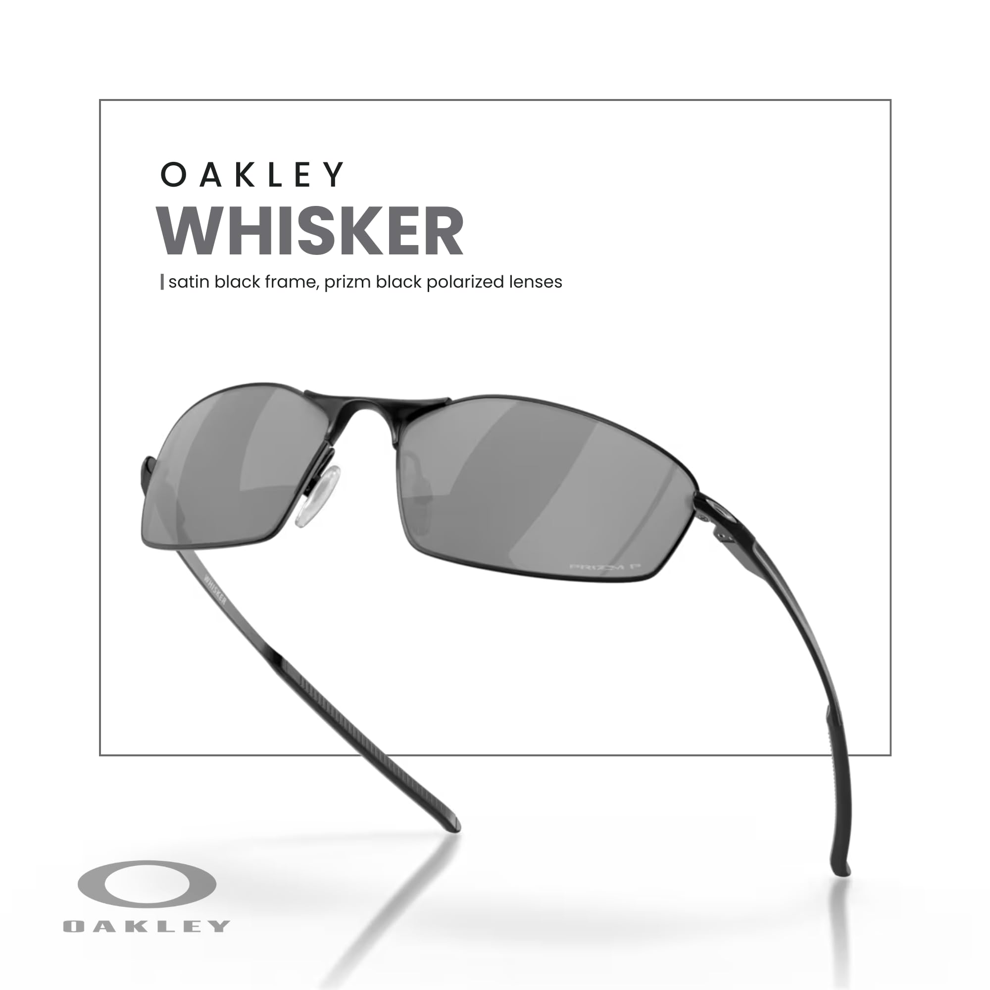 Oakley Whisker OO4141 Oval Sunglasses for Men + BUNDLE Accessory Leash + BUNDLE with Designer iWear Care Kit
