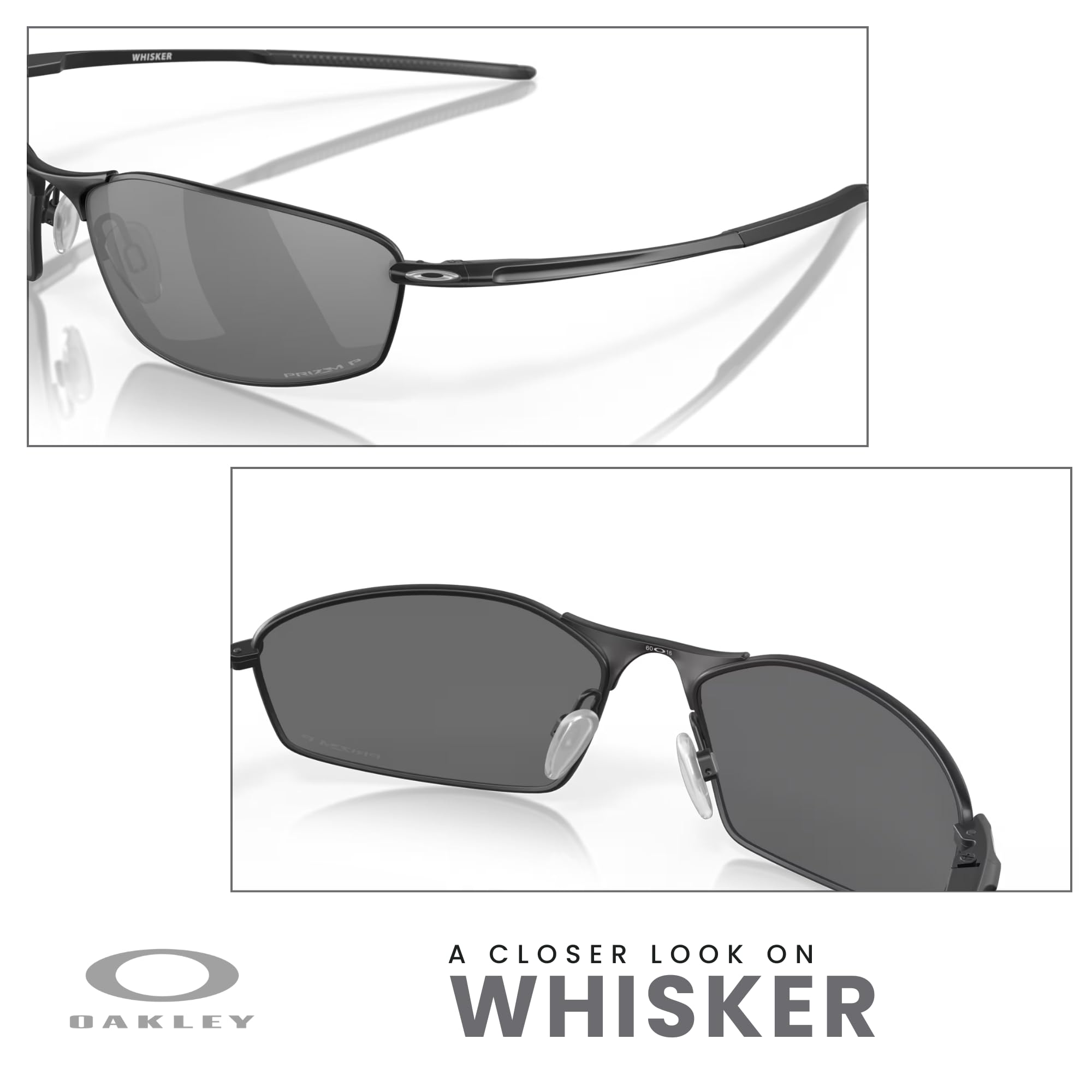 Oakley Whisker OO4141 Oval Sunglasses for Men + BUNDLE Accessory Leash + BUNDLE with Designer iWear Care Kit