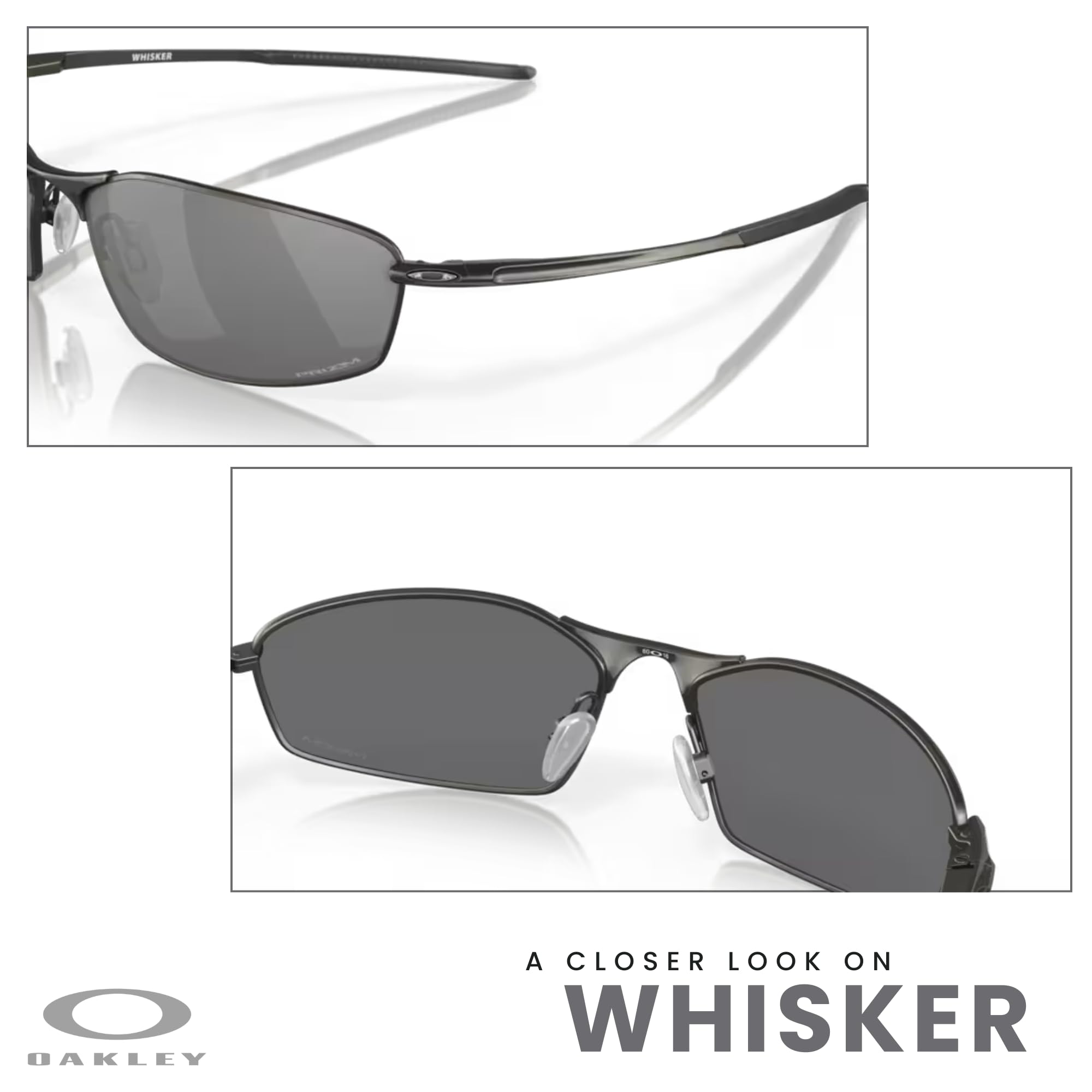 Oakley Whisker OO4141 Oval Sunglasses for Men + BUNDLE Accessory Leash + BUNDLE with Designer iWear Care Kit