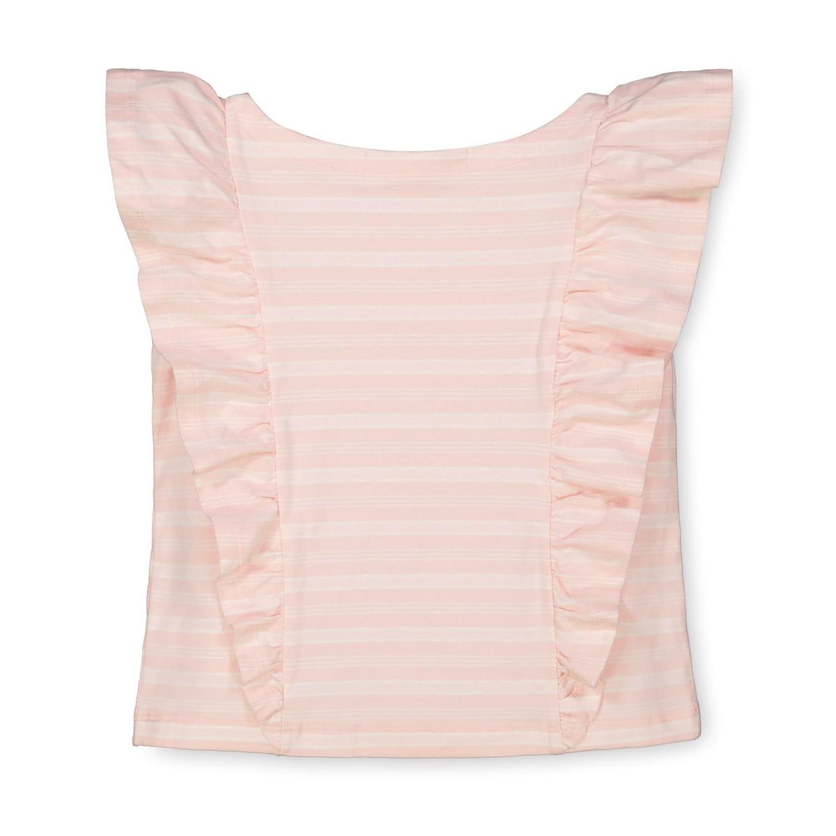 Baby Ruffle Knit Top - Light Pink Stripe