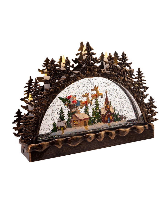 Lighted Santa and Sleigh Water Table Piece