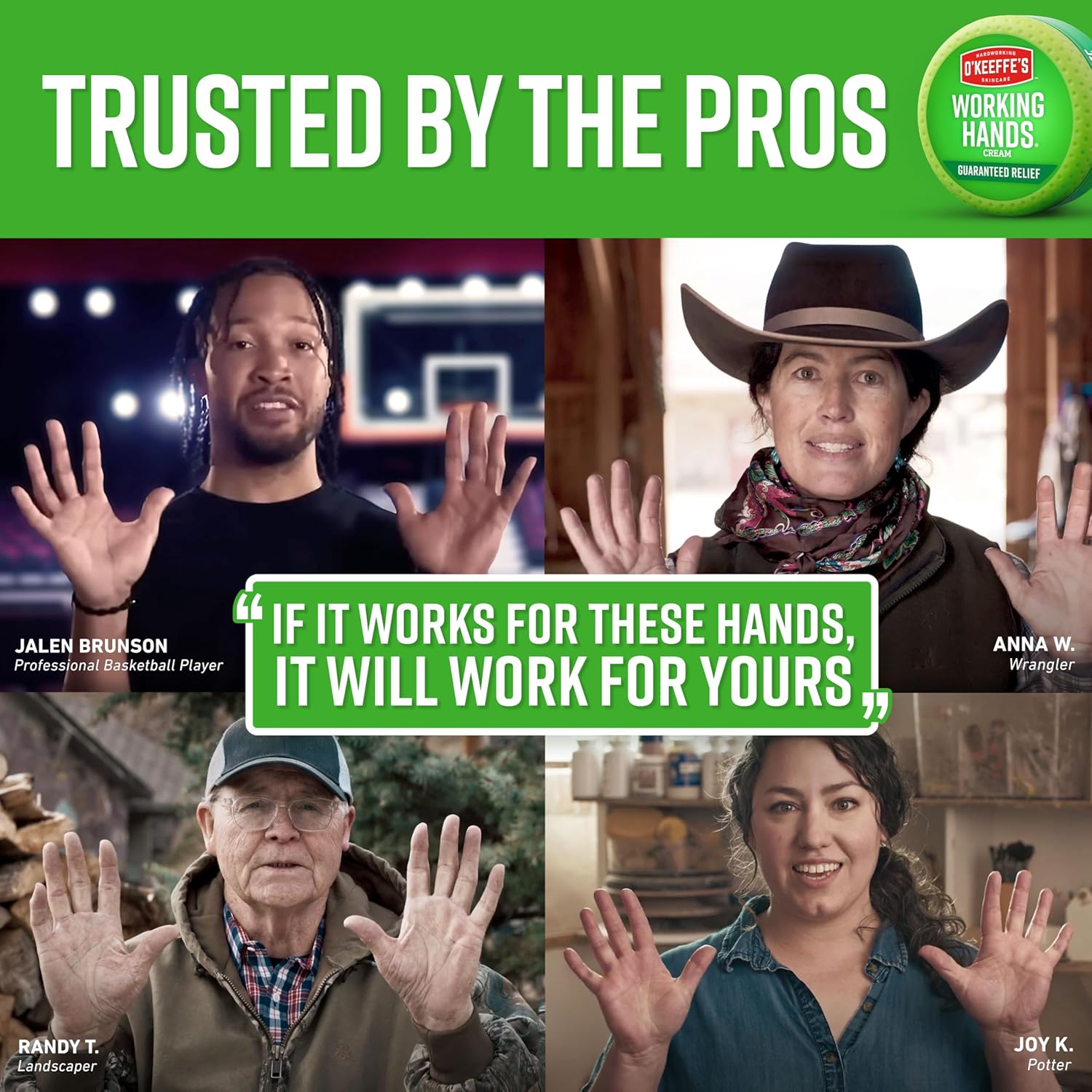 O'Keeffe's Working Hands Hand Cream for Extreme Dryness - 3.4 oz Jar (1 Pack) - Repairing Skincare for Cracked, Dry Hands