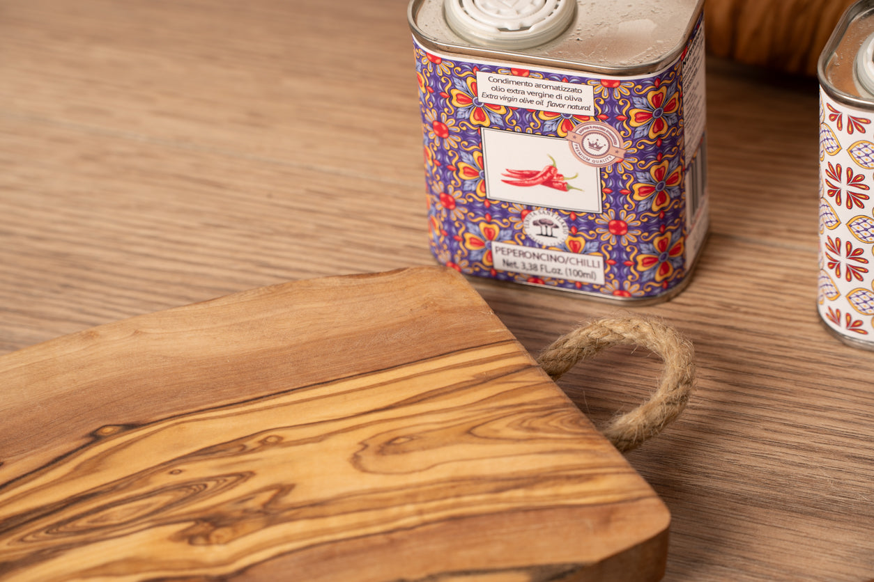 Italian Olivewood Charcuterie Board - Rope Handle by Verve Culture