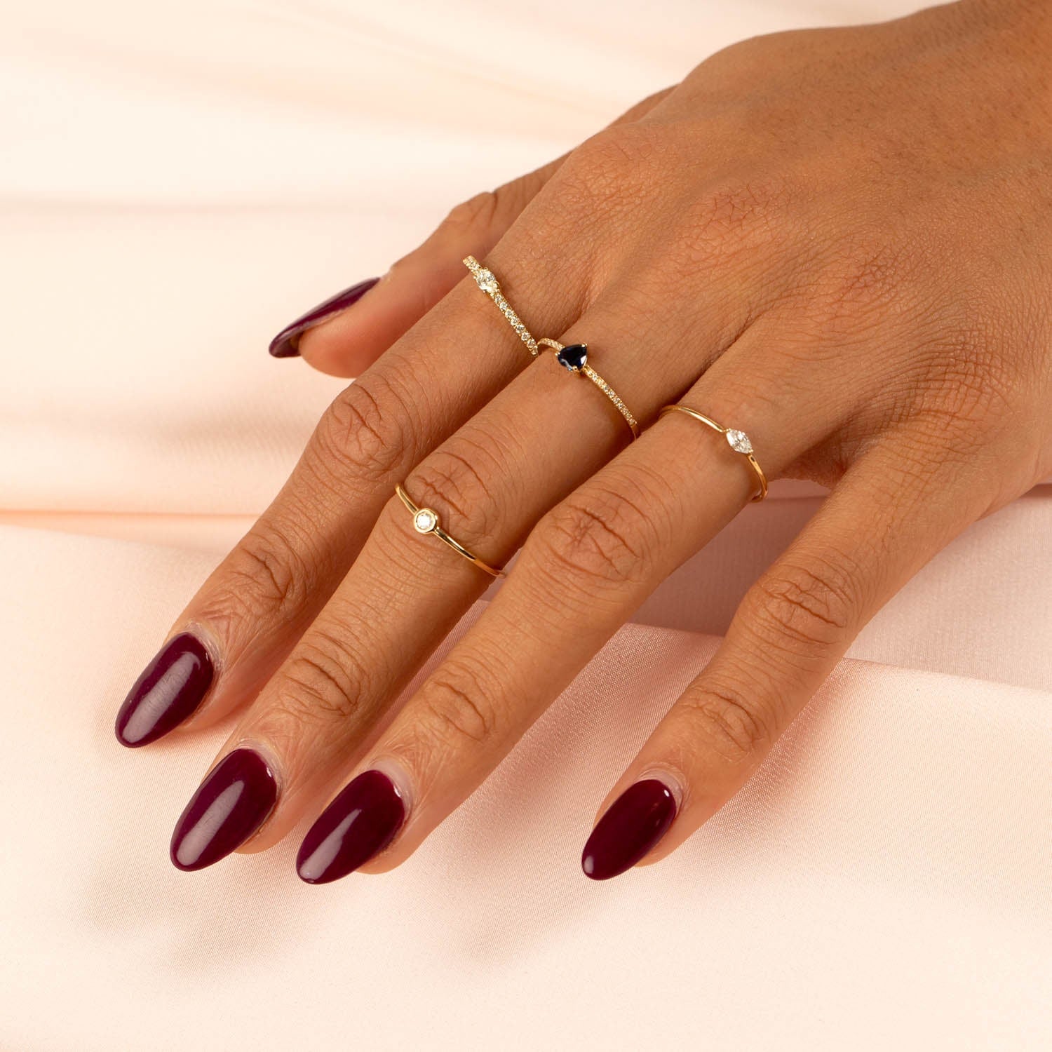 Diamond Bezel Ring 14K - Adina's Jewels
