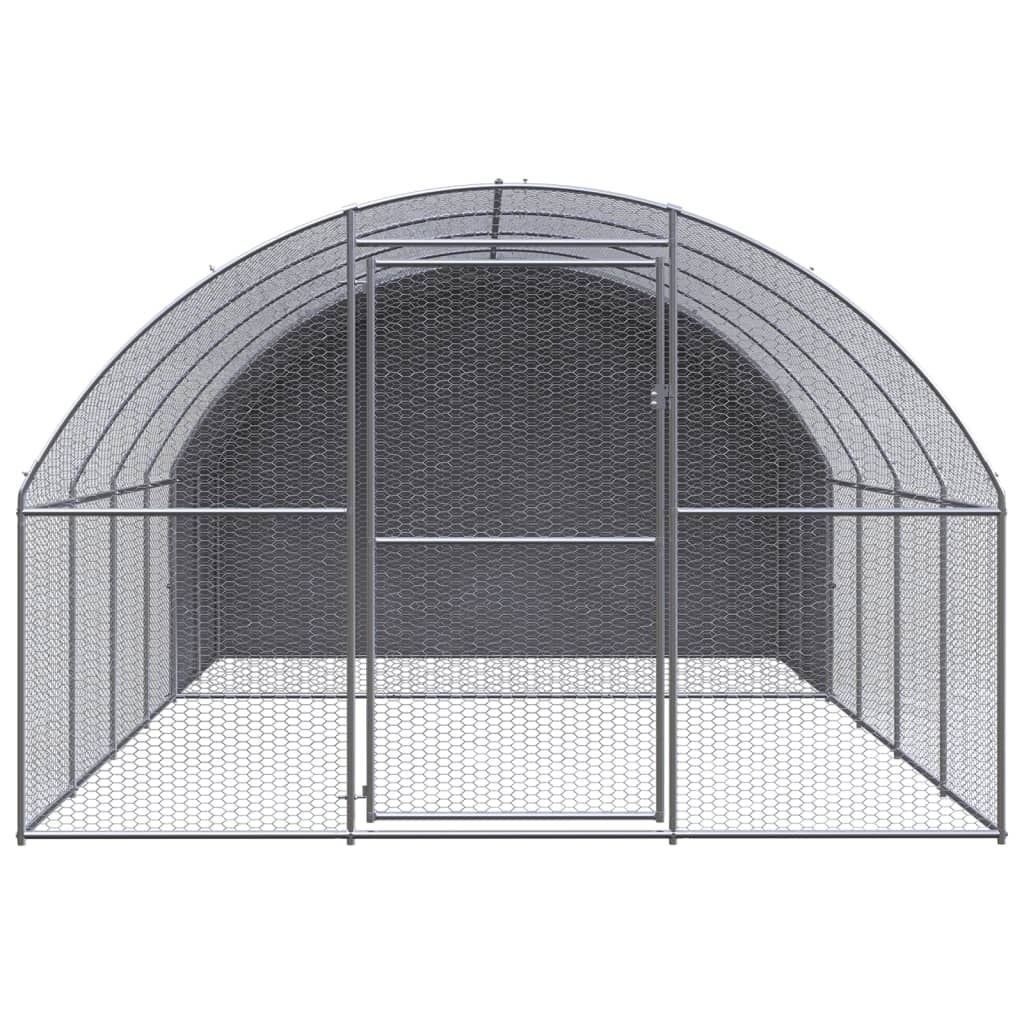 Outdoor Chicken Coop 9.8'x13.1'x6.6' Galvanized Steel