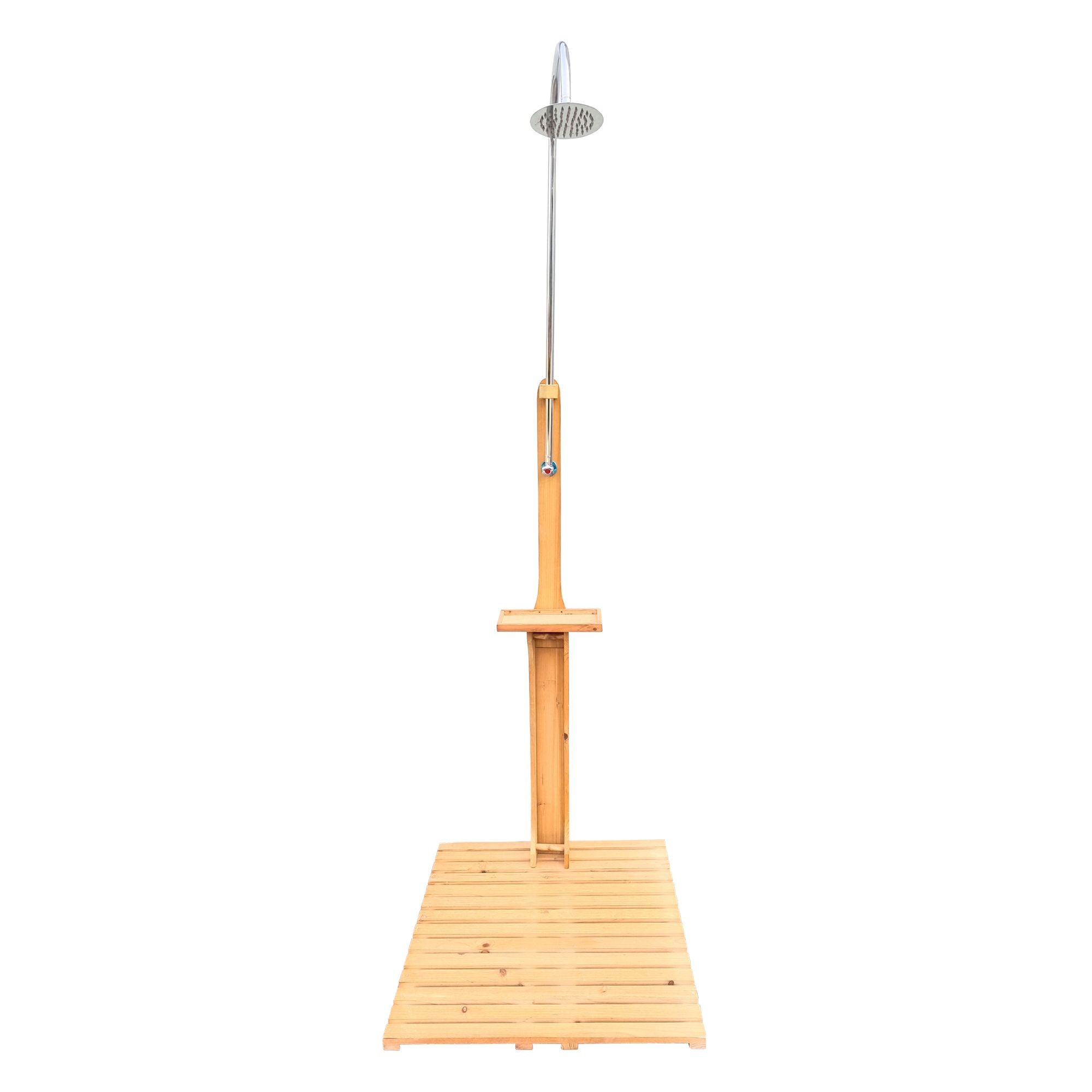 Outdoor Garden Pool Shower with Chassis Board, for Swimming Pool, Patio, Terrace, Garden, Wood