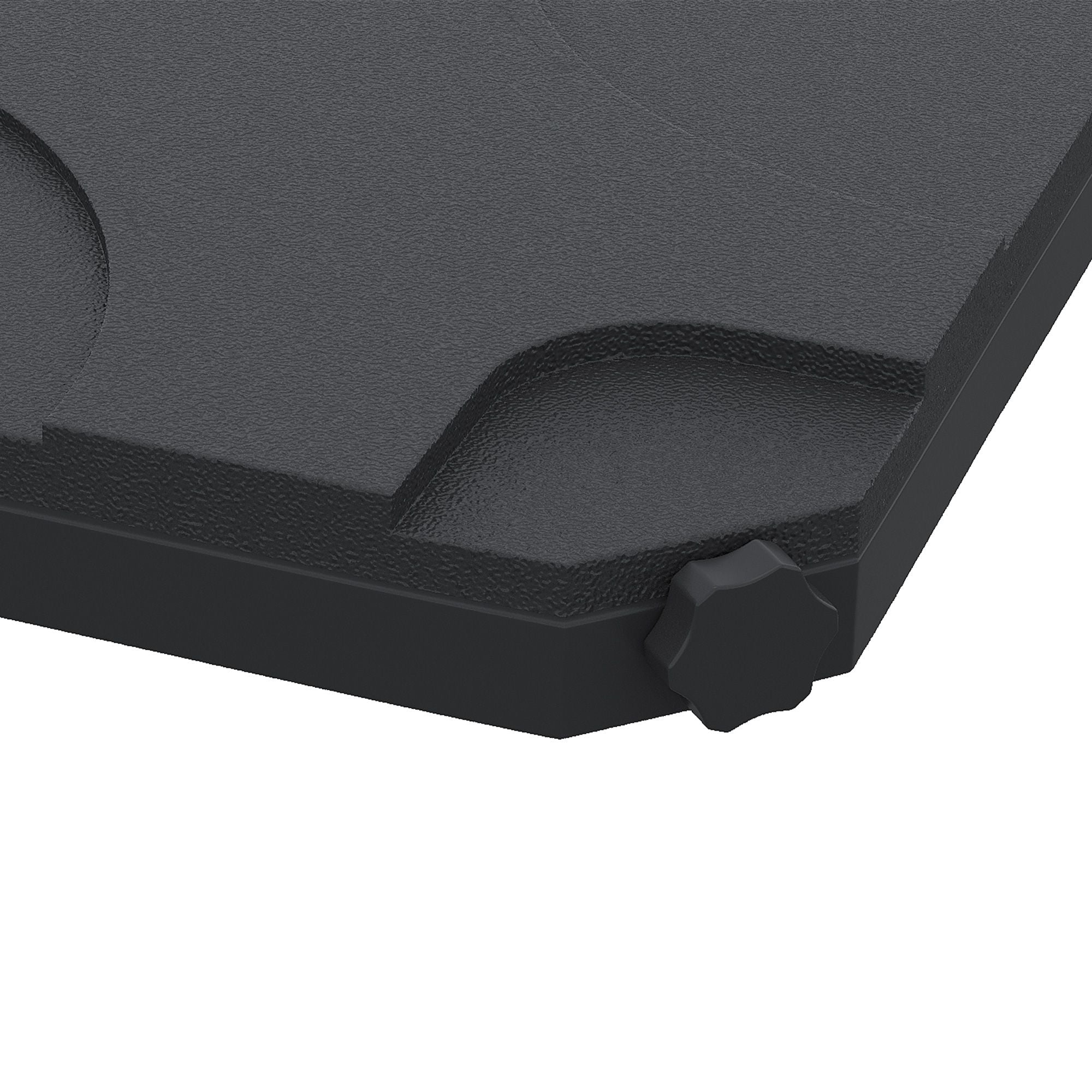 Outsunny Cantilever Patio Umbrella Base, 4-Piece Offset Stand, 158 lb Sand or 60L Water Capacity, Black