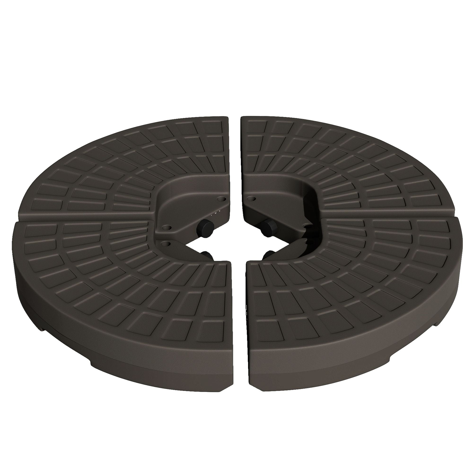Outsunny Cantilever Patio Umbrella Base Fan Shaped Weights with Handles Durable Material Coffee