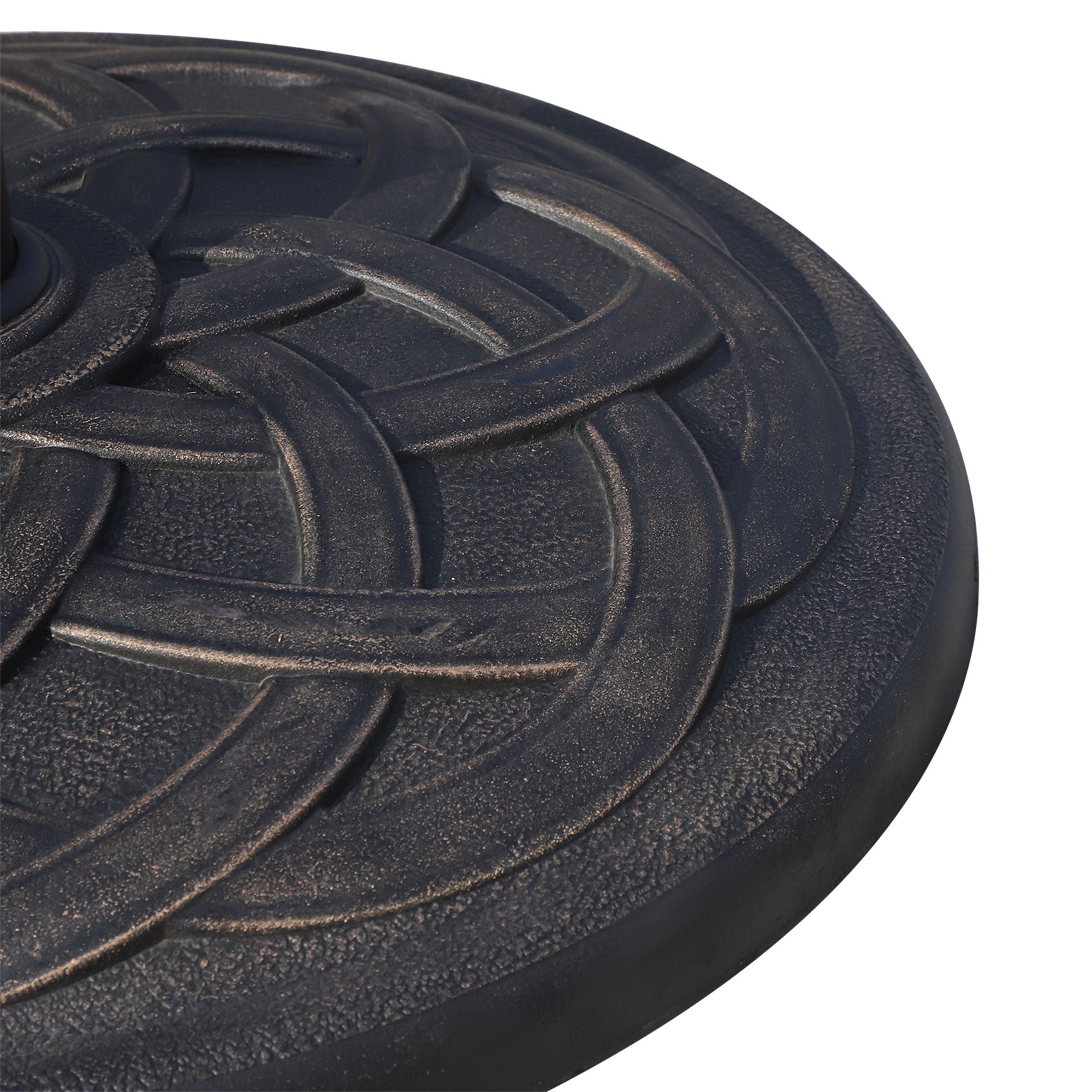 Outsunny Round Bronze Resin 22" 42 lbs Umbrella Base, Decorative Pattern, Fits Φ1.5", Φ1.89" Poles - Sturdy Parasol Stand for Garden