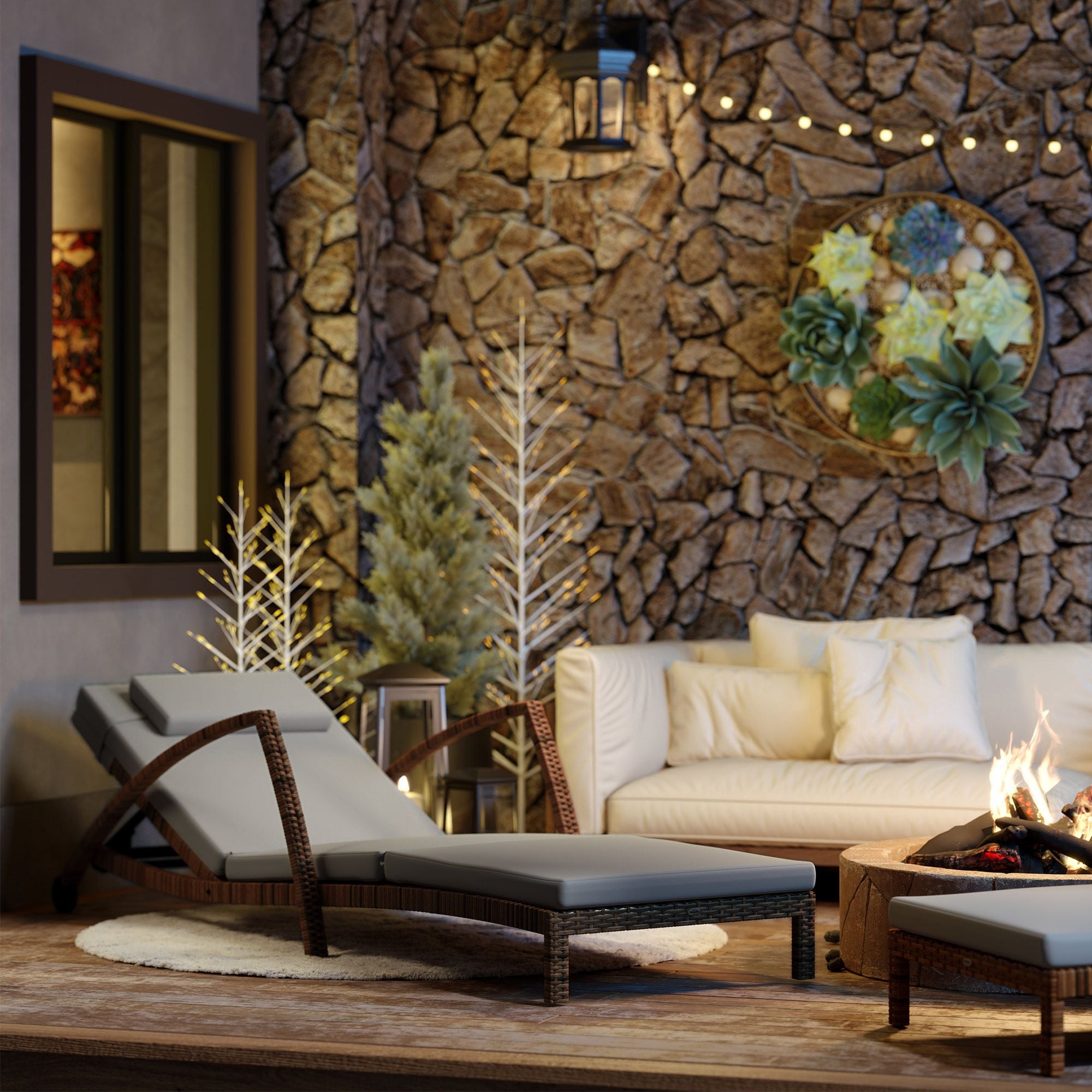 Outsunny Set of 2 Wicker Chaise Lounge Chair Outdoor Patio Lounger with Adjustable Back, Wheels, Cushion, and Armrests, Gray