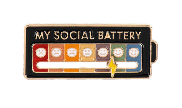 Slider Pin - My Social Battery