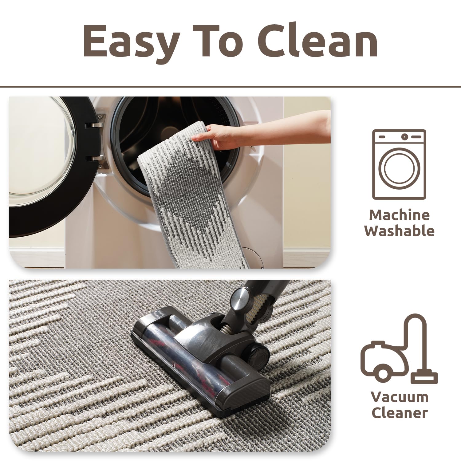 PADOOR 15PC Stair-Treads Non Slip, 3D Peel and Stick Stair Treads for Wooden Steps Indoor, Stair-Carpet Treads Washable Reusable Adhesive Stair-Runner Rugs for Kids and Dogs 8"x30" Brown