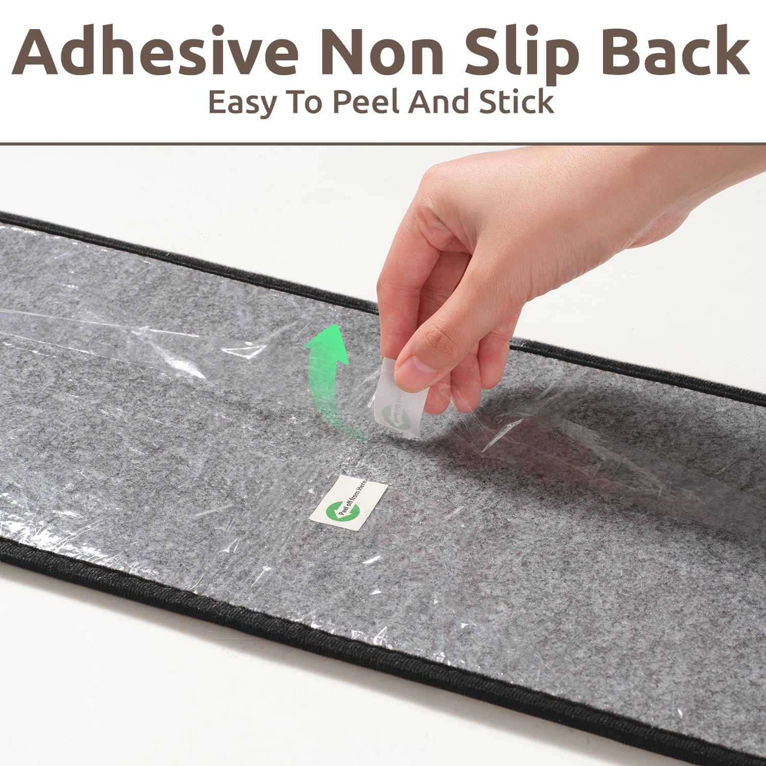 PADOOR 15PC Stair-Treads Non Slip, 3D Peel and Stick Stair Treads for Wooden Steps Indoor, Stair-Carpet Treads Washable Reusable Adhesive Stair-Runner Rugs for Kids and Dogs 8"x30" Brown