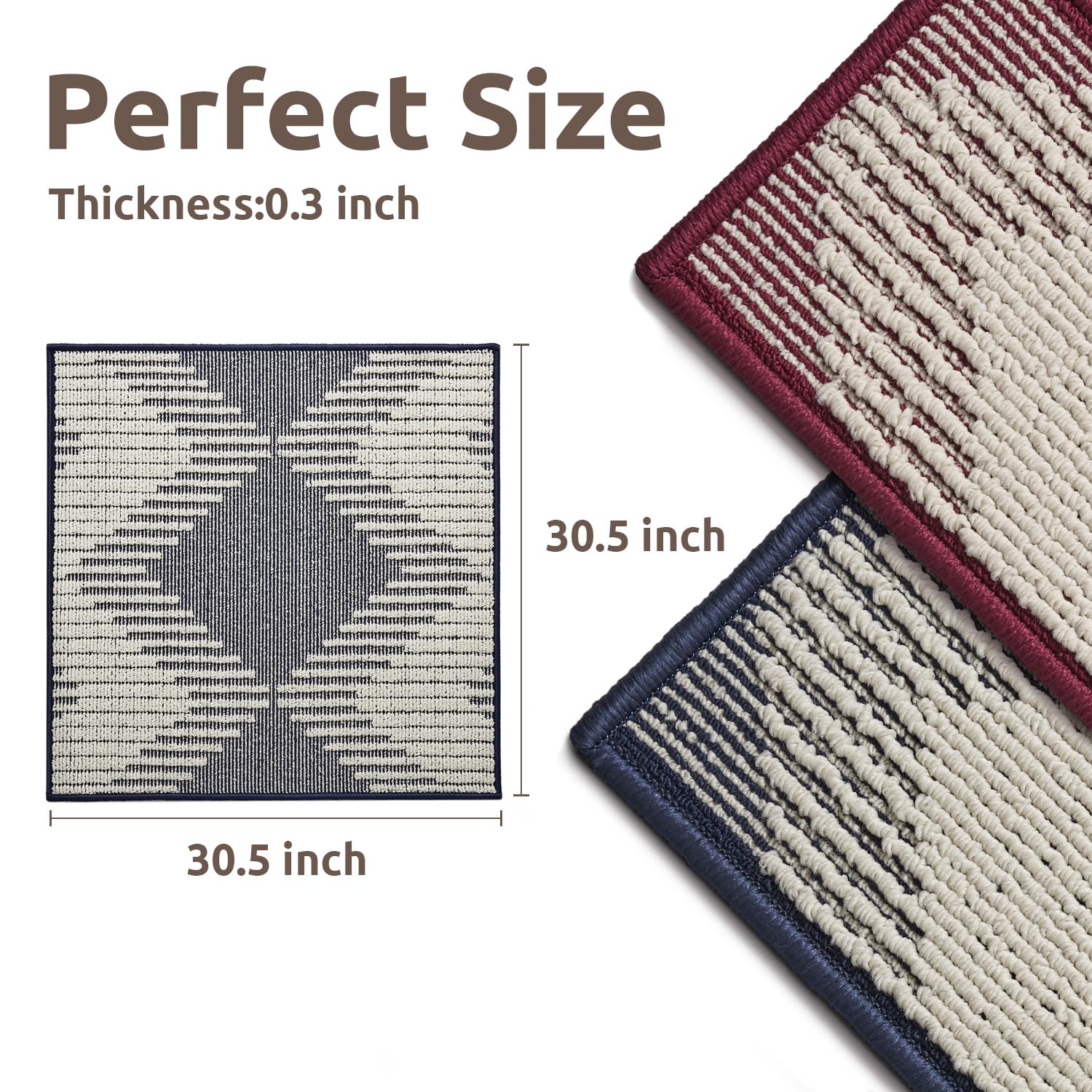 PADOOR 15PC Stair-Treads Non Slip, 3D Peel and Stick Stair Treads for Wooden Steps Indoor, Stair-Carpet Treads Washable Reusable Adhesive Stair-Runner Rugs for Kids and Dogs 8"x30" Brown