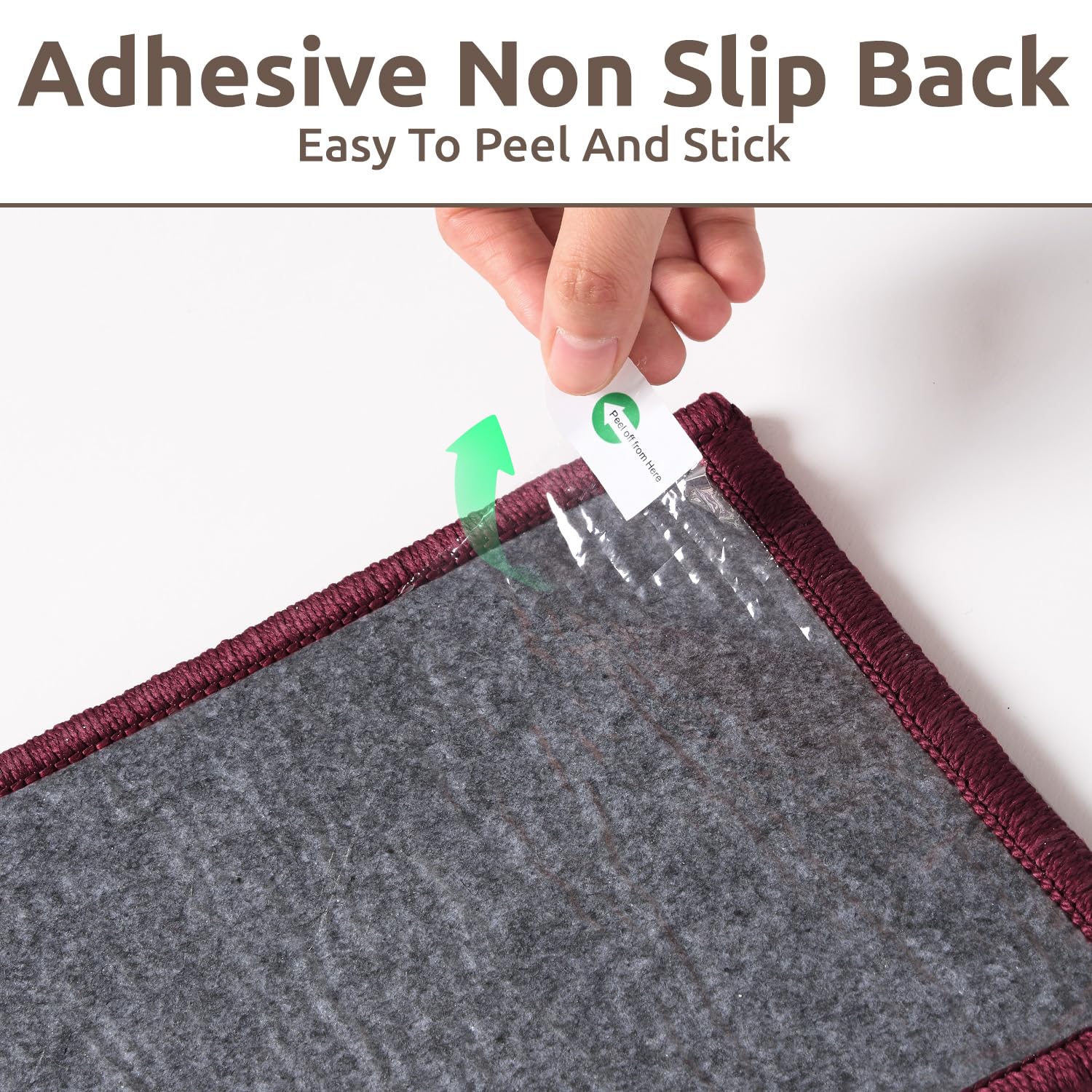 PADOOR 15PC Stair-Treads Non Slip, 3D Peel and Stick Stair Treads for Wooden Steps Indoor, Stair-Carpet Treads Washable Reusable Adhesive Stair-Runner Rugs for Kids and Dogs 8"x30" Brown