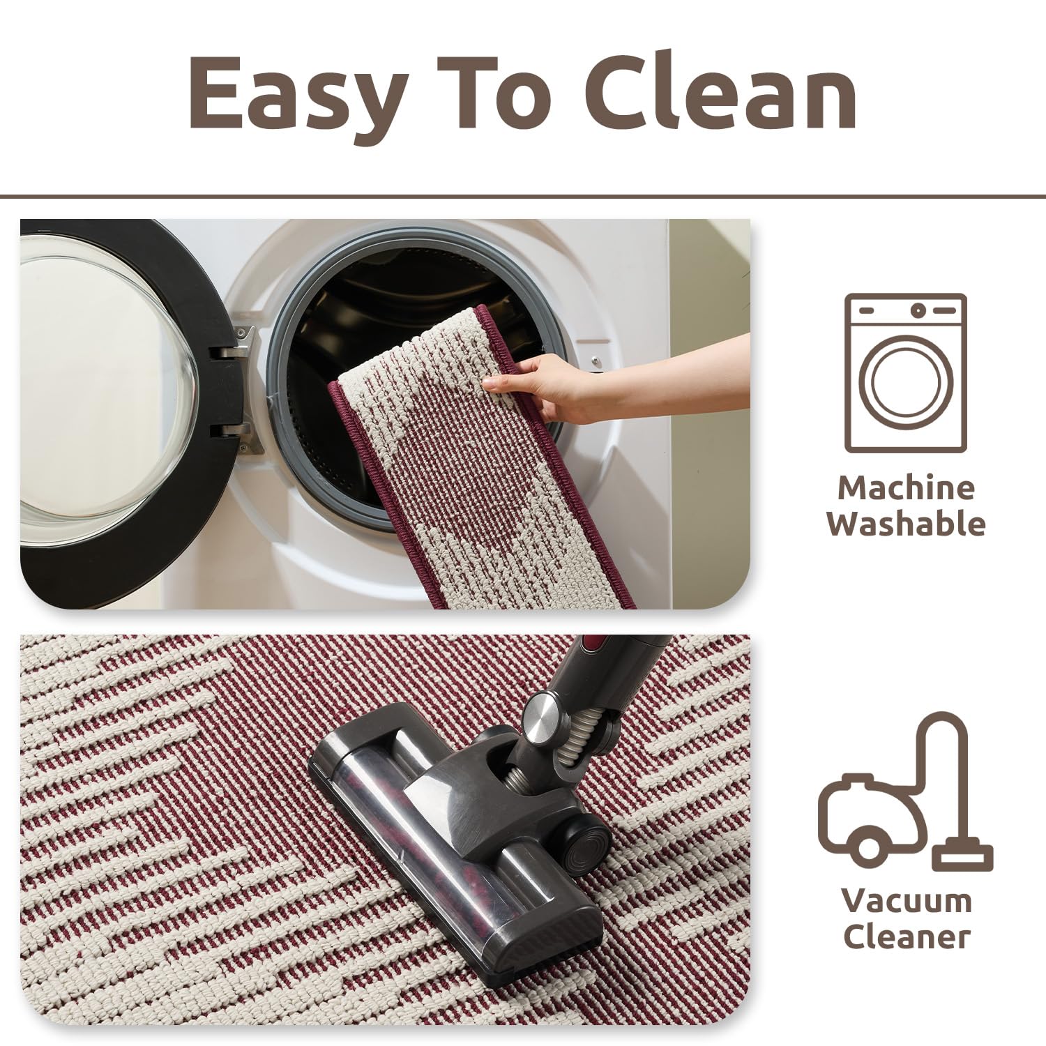 PADOOR 15PC Stair-Treads Non Slip, 3D Peel and Stick Stair Treads for Wooden Steps Indoor, Stair-Carpet Treads Washable Reusable Adhesive Stair-Runner Rugs for Kids and Dogs 8"x30" Brown