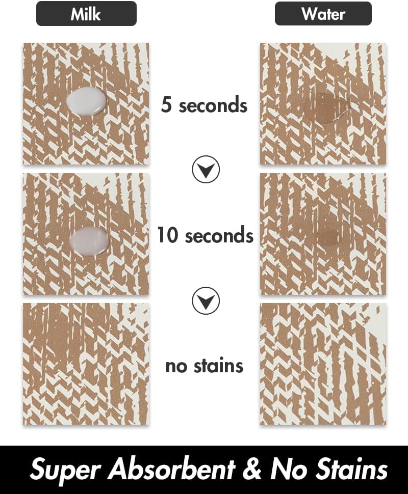 PADOOR Absorbent Pet Food Mat - Bone Shaped Dog Bowl Mat - Quick Dry, No Stains - Placemat for Sloppy Drinkers, 12"x19", Brown