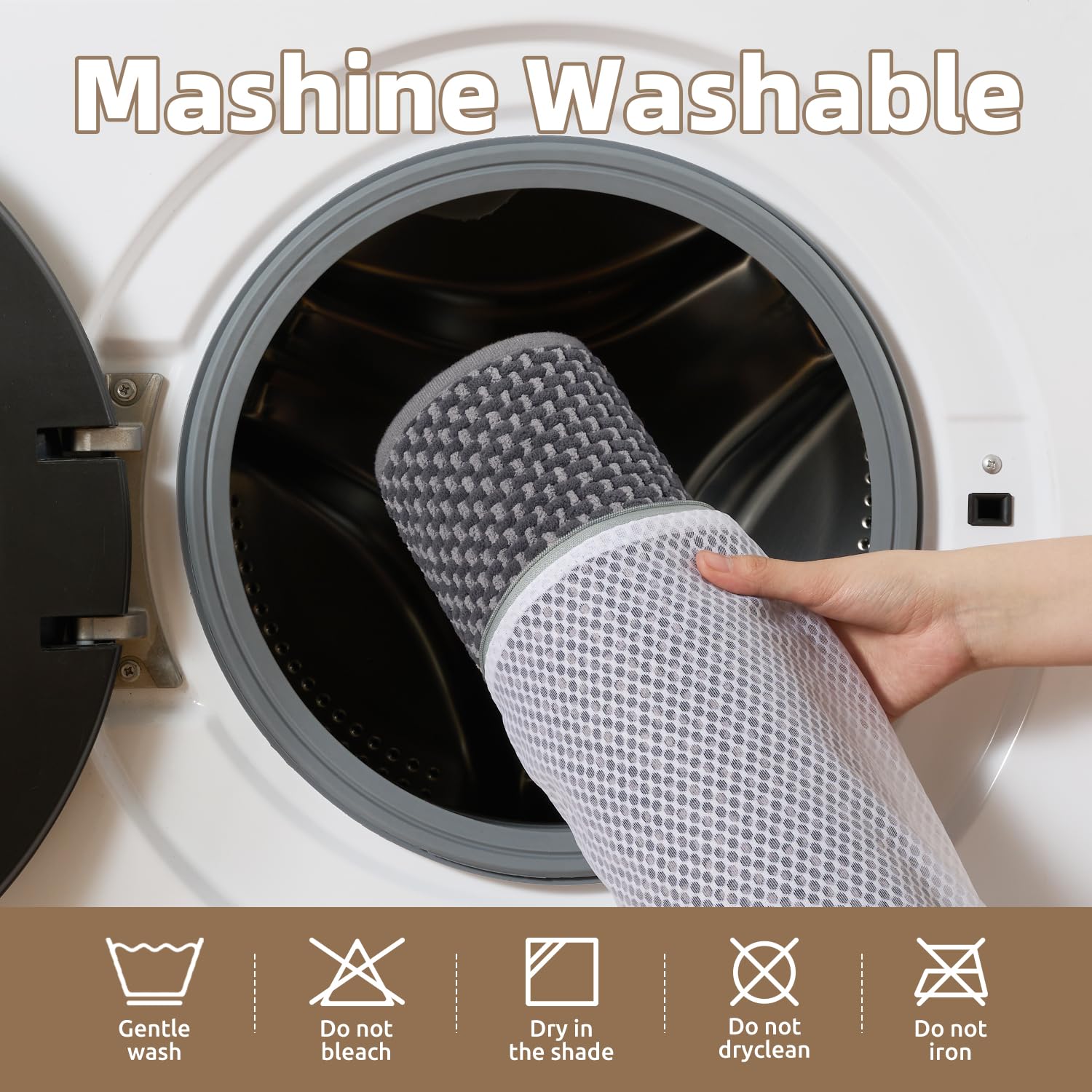 PADOOR-Bath Mat-Super Absorbent Chenille Bathroom Mats-Rubber Backed Bath Mats for Bathroom Non Slip, Machine Washable Bathroom Rugs Front of Bathtub,Shower Room,Sink-17×28, Beige&Cream