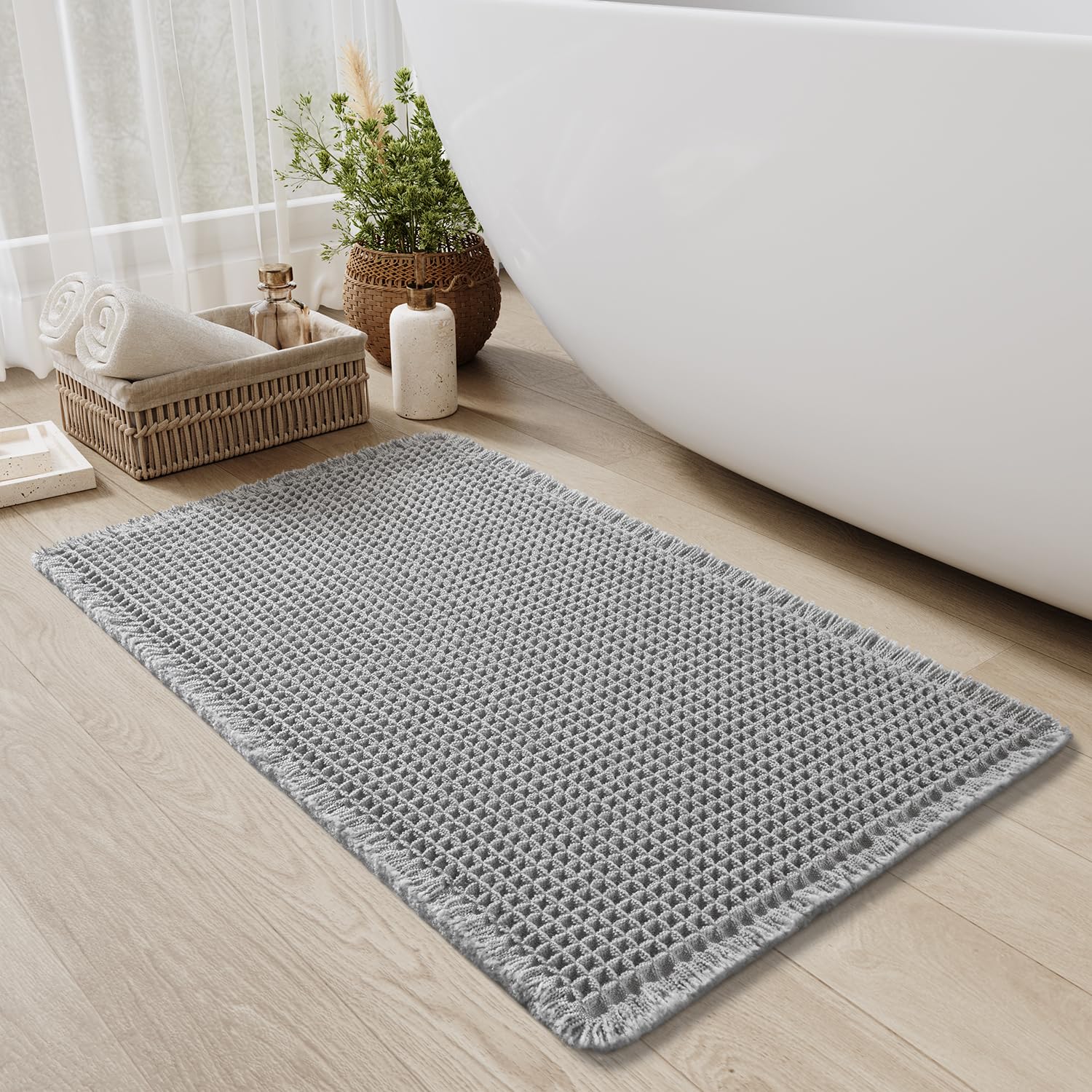 PADOOR Bath mats for Bathroom Non Slip, Bath Rugs, Bathroom mat, Absorbent Bath mat, 24" x 36", Green