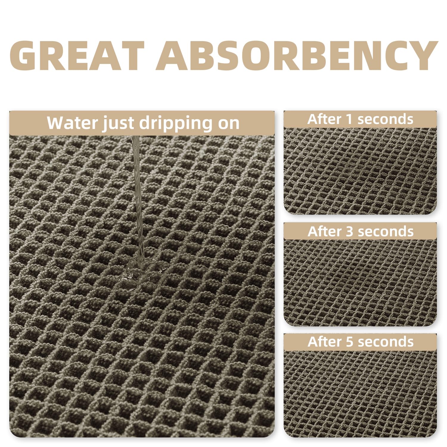 PADOOR Bath mats for Bathroom Non Slip, Bath Rugs, Bathroom mat, Absorbent Bath mat, 24" x 36", Green