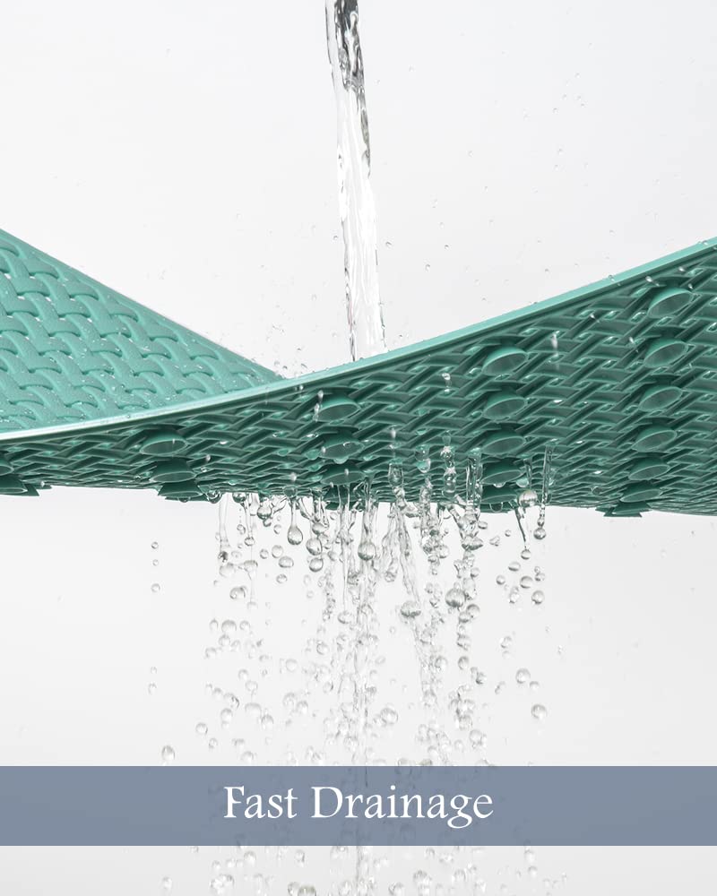 PADOOR Bathtub-Mat Non Slip with Suction Cups and Drain Holes, Machine Washable Shower Mat Anti Slip Bath Mat for Tub for Kids (14"x27" Gray)