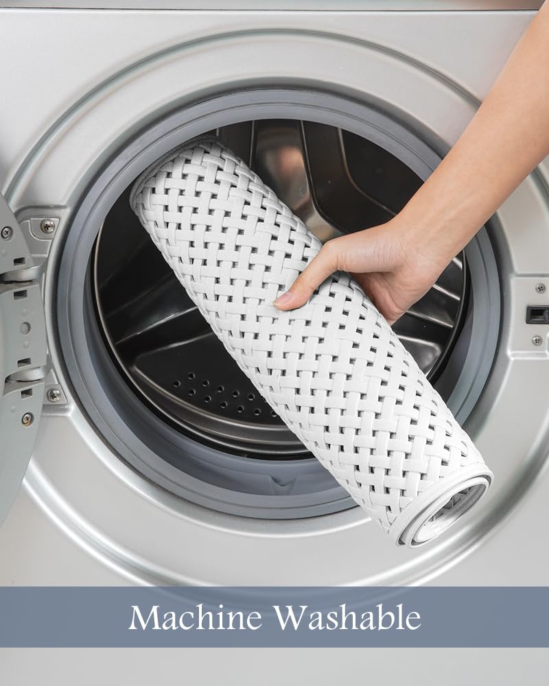 PADOOR Bathtub-Mat Non Slip with Suction Cups and Drain Holes, Machine Washable Shower Mat Anti Slip Bath Mat for Tub for Kids (14"x27" Gray)