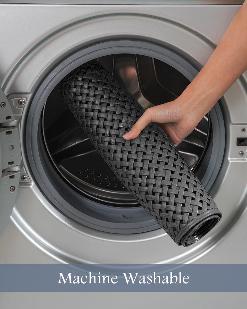 PADOOR Bathtub-Mat Non Slip with Suction Cups and Drain Holes, Machine Washable Shower Mat Anti Slip Bath Mat for Tub for Kids (14"x27" Gray)