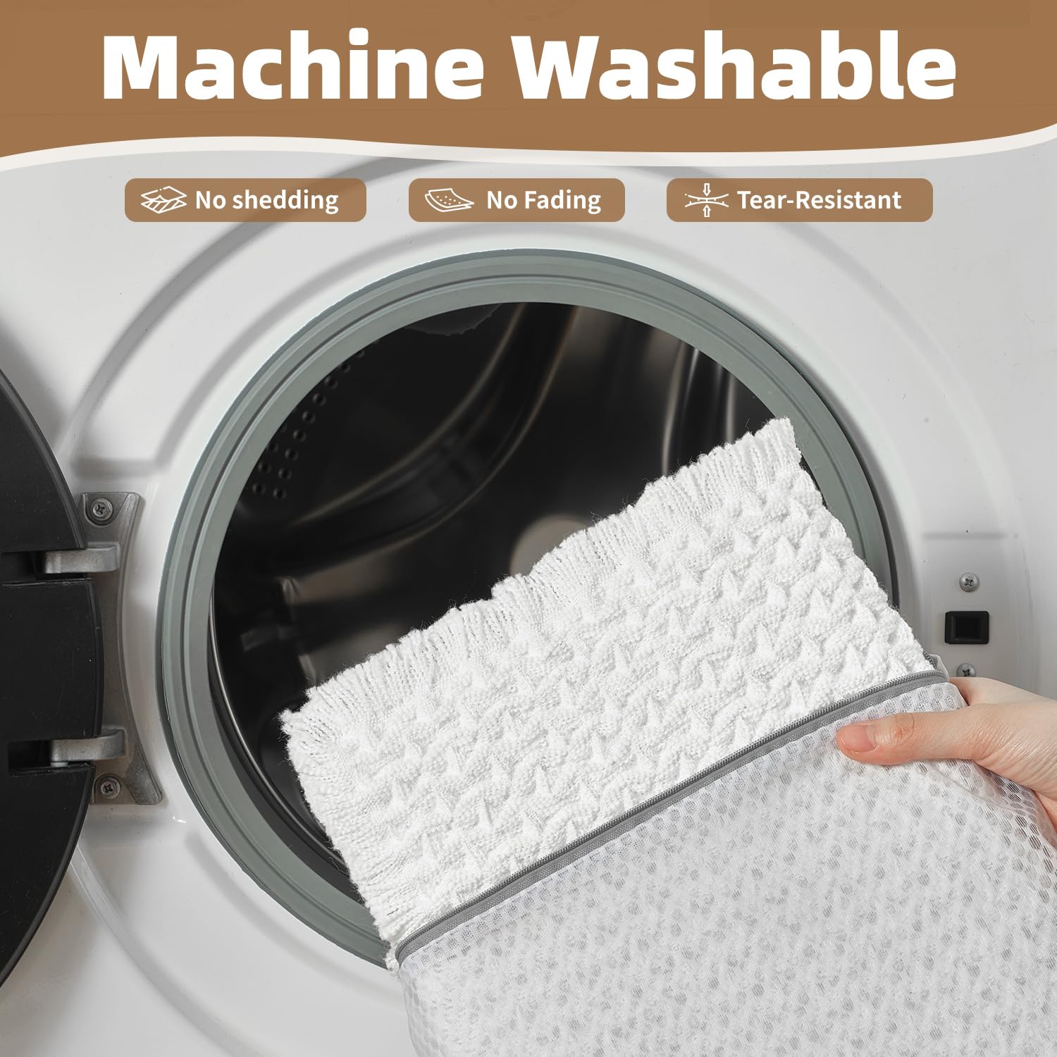 PADOOR Checkered Bath Mat, Super Absorbent Non Slip Bath Mats for Bathroom Floor 3D Two Tone Woven Bathroom Mat with Tassels Machine Washable Bathroom Rugs Beside Tub, 17" x 24", Brown & Cream