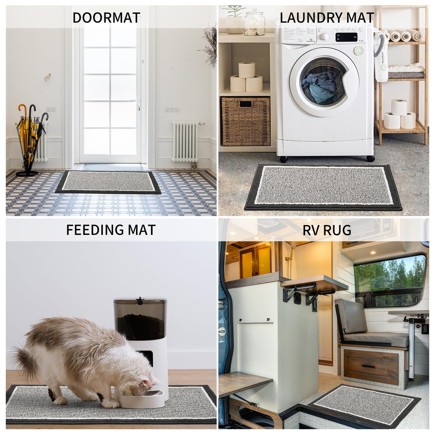 PADOOR Kitchen-Mats for Floor 100% Polypropylene Kitchen Rugs Non Slip Washable, Durable Dirt Resist Half Circle Rug TPR Backed Kitchen Floor Mat, 18"x28", Beige