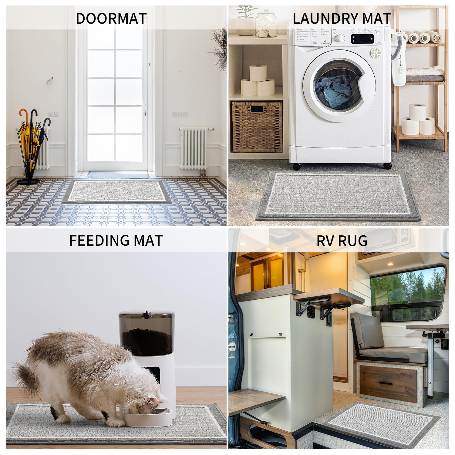 PADOOR Kitchen-Mats for Floor 100% Polypropylene Kitchen Rugs Non Slip Washable, Durable Dirt Resist Half Circle Rug TPR Backed Kitchen Floor Mat, 18"x28", Beige