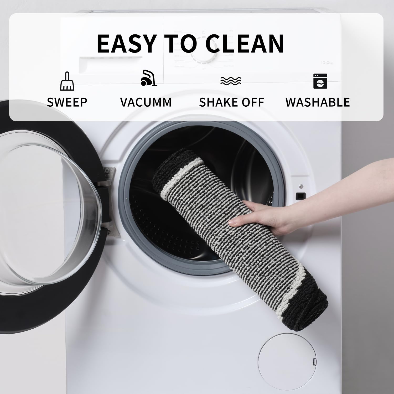 PADOOR Kitchen-Mats for Floor 100% Polypropylene Kitchen Rugs Non Slip Washable, Durable Dirt Resist TPR Backed Kitchen Floor Mat, 20"x32", Beige