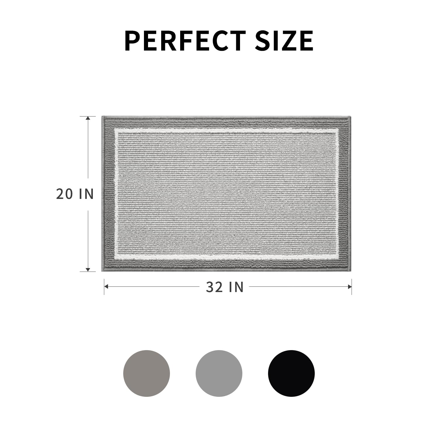 PADOOR Kitchen-Mats for Floor 100% Polypropylene Kitchen Rugs Non Slip Washable, Durable Dirt Resist TPR Backed Kitchen Floor Mat, 20"x32", Beige