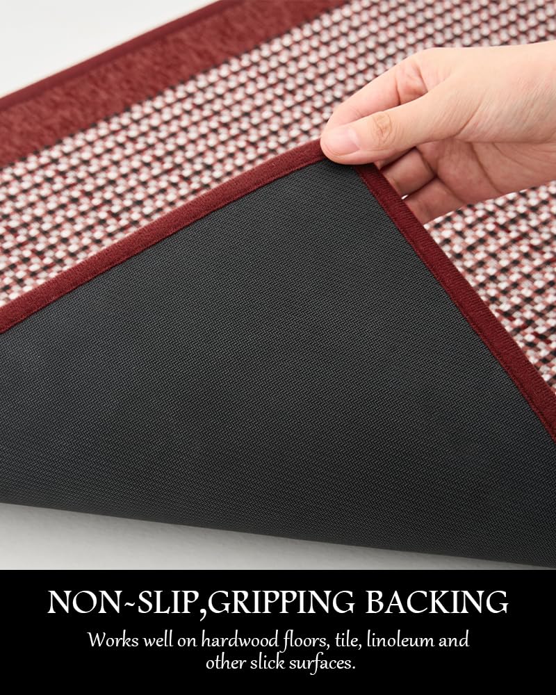 PADOOR Kitchen Mats for Floor, Kitchen Rugs Non Slip Washable, Rubber Backed Kitchen Runner Super Absorbent Kitchen Floor Mat Sink Rug, 20”x47” Grey