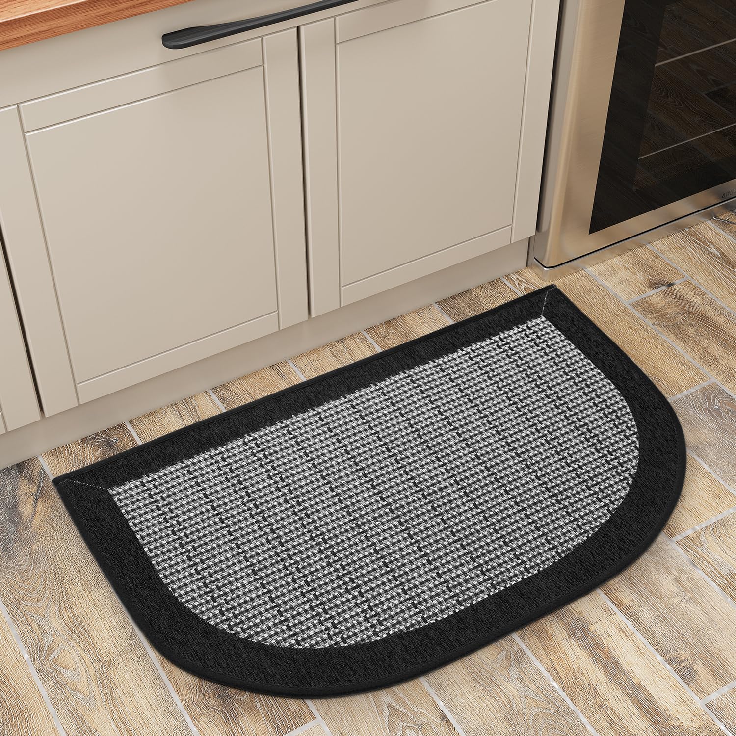 PADOOR Kitchen Mats for Floor, Kitchen Rugs Non Slip Washable, Rubber Backed Kitchen Runner Super Absorbent Kitchen Floor Mat Sink Rug, 20”x47” Grey