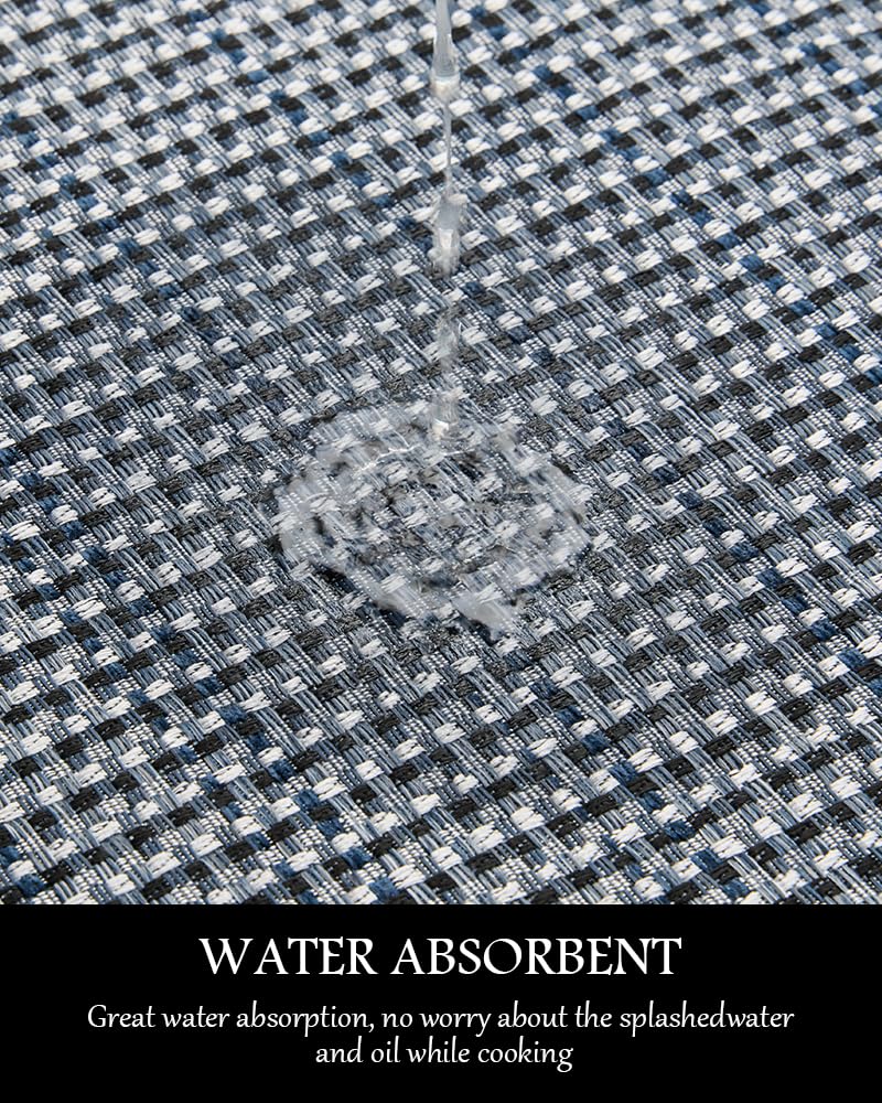 PADOOR Kitchen Mats for Floor, Kitchen Rugs Non Slip Washable, Rubber Backed Kitchen Runner Super Absorbent Kitchen Floor Mat Sink Rug, 20”x47” Grey