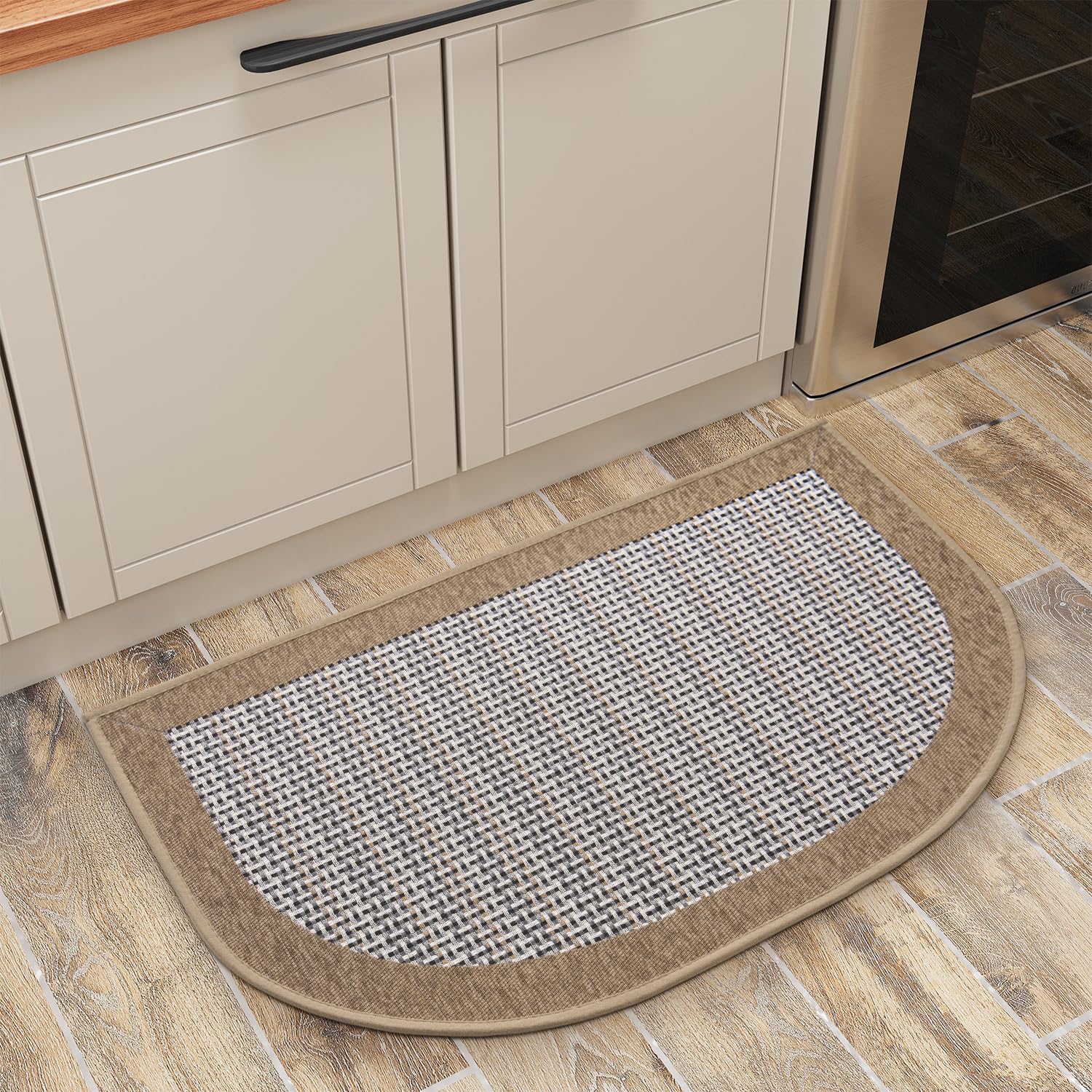 PADOOR Kitchen Mats for Floor, Kitchen Rugs Non Slip Washable, Rubber Backed Kitchen Runner Super Absorbent Kitchen Floor Mat Sink Rug, 20”x47” Grey
